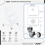 4-Pack Roues lourdes compatibles avec chaise haute de trempage de trémie Stokke - 2-Inch Roulettes silencieuses avec supports en acier chromé, 360° Rotation, conception sans rayure, supports 176 Lbs (1 STE)
