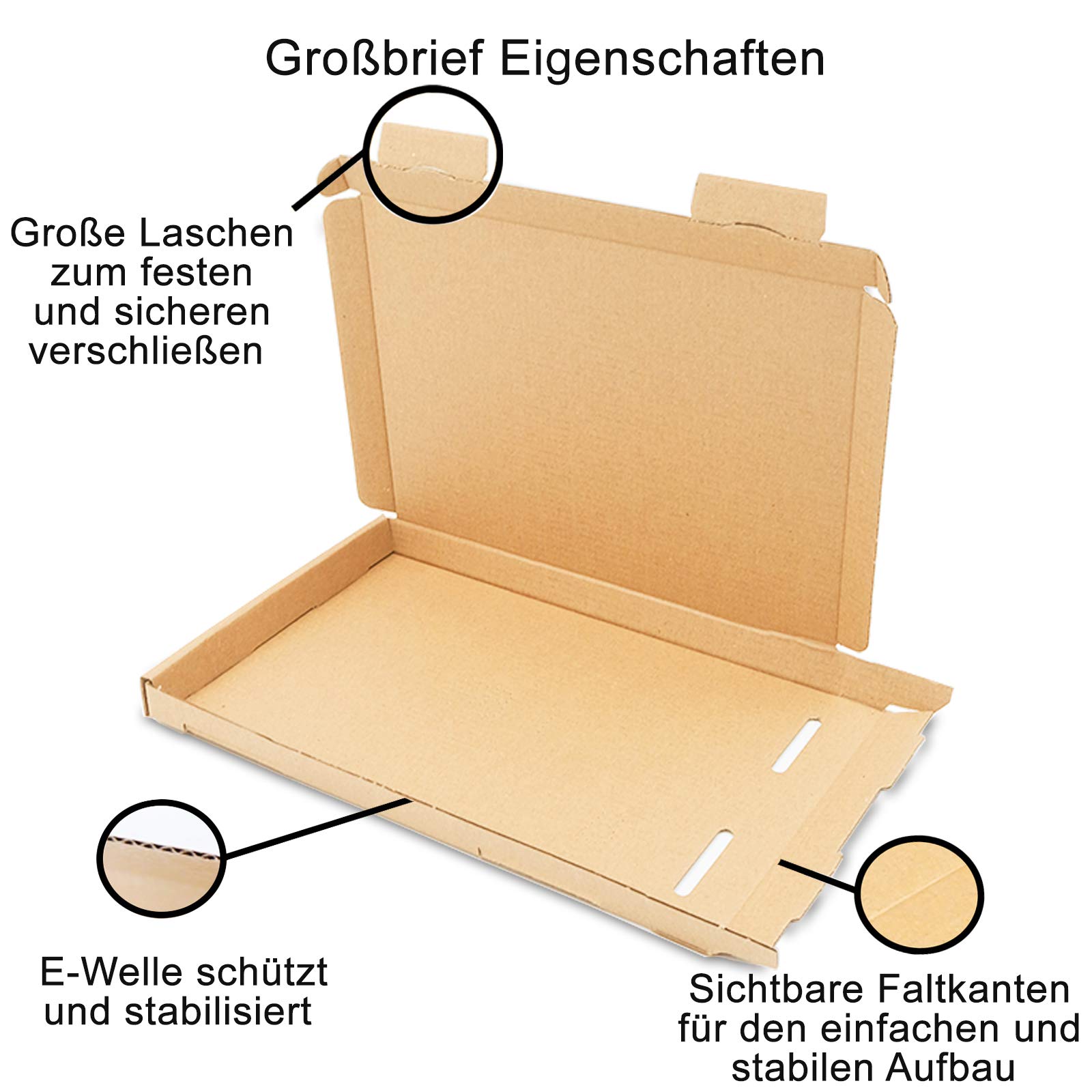 verpacking 200 dużych kartonów listowych 350 x 250 x 20 mm, białe, GB-2