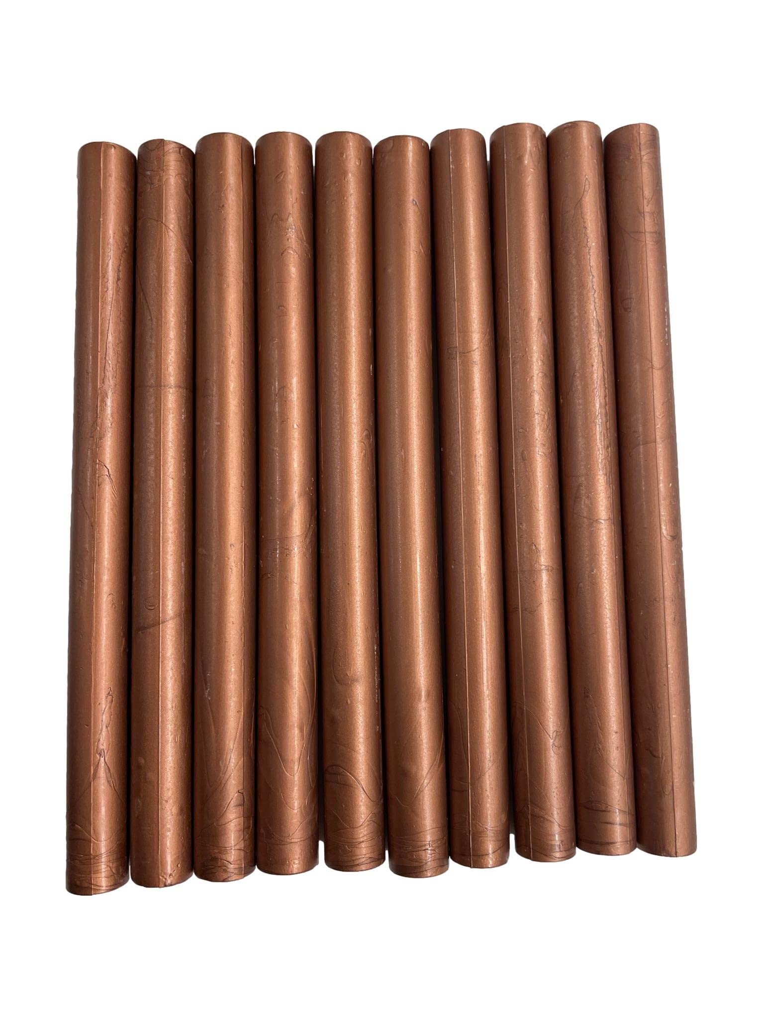 Syntego 10pcs Brown Burgundy Shimmer Glue Gun Sealing Wax Sticks for Wax Seal Stamping
