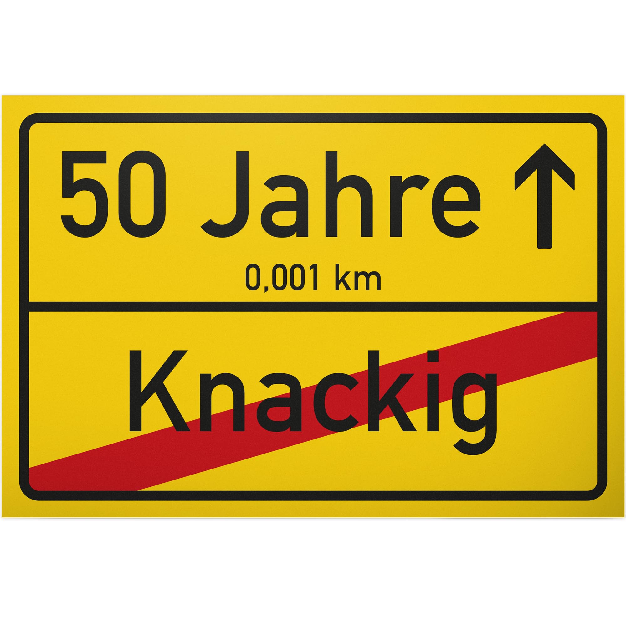 DankeDir! 50 Jahre (Knackig) Schild - Ortssschild Geschenk 50. Geburtstag bester Freund Freundin Geschenkidee Geburtstagsgeschenk 50ten Geschenk 50er Geburtstagsparty