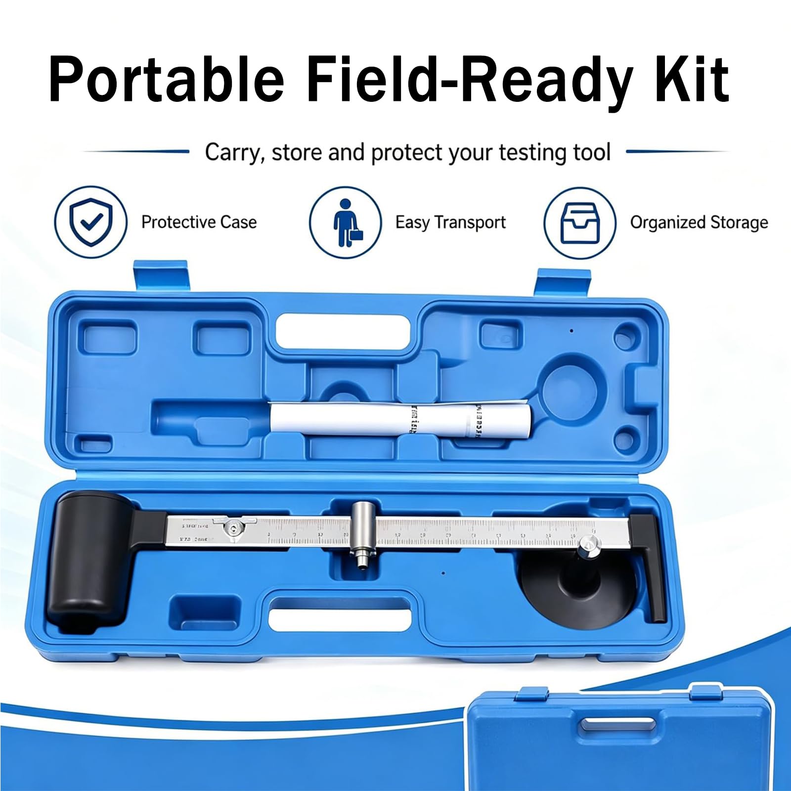 Balanza De Densidad para Lodos, Hidrómetro para Lodos, Rango De Hidrómetro De Lodos 0.96-2.5 G/cm³, Doble Escala, con Estuche De Transporte, para Pruebas De Lodos En Campo Y Laboratorio