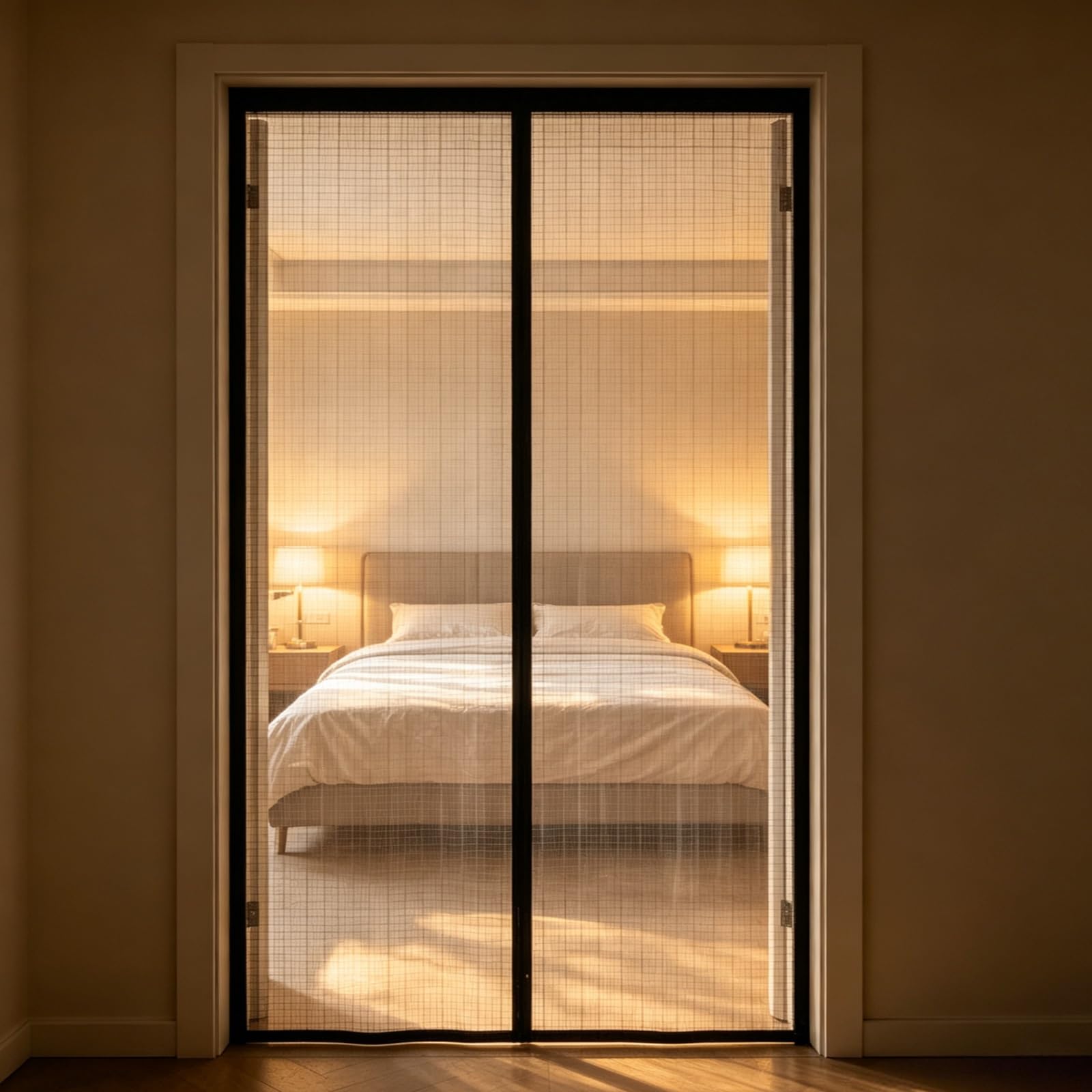 Gaifnag Black Magnetic Fly Screen For Doors 165 X 178 Cm Hundreds Of Sizes, Anti Mosquito Mesh Curtain With Powerful Magnets Heavy Duty Fly Screen Mesh For Front Doors, Sliding,