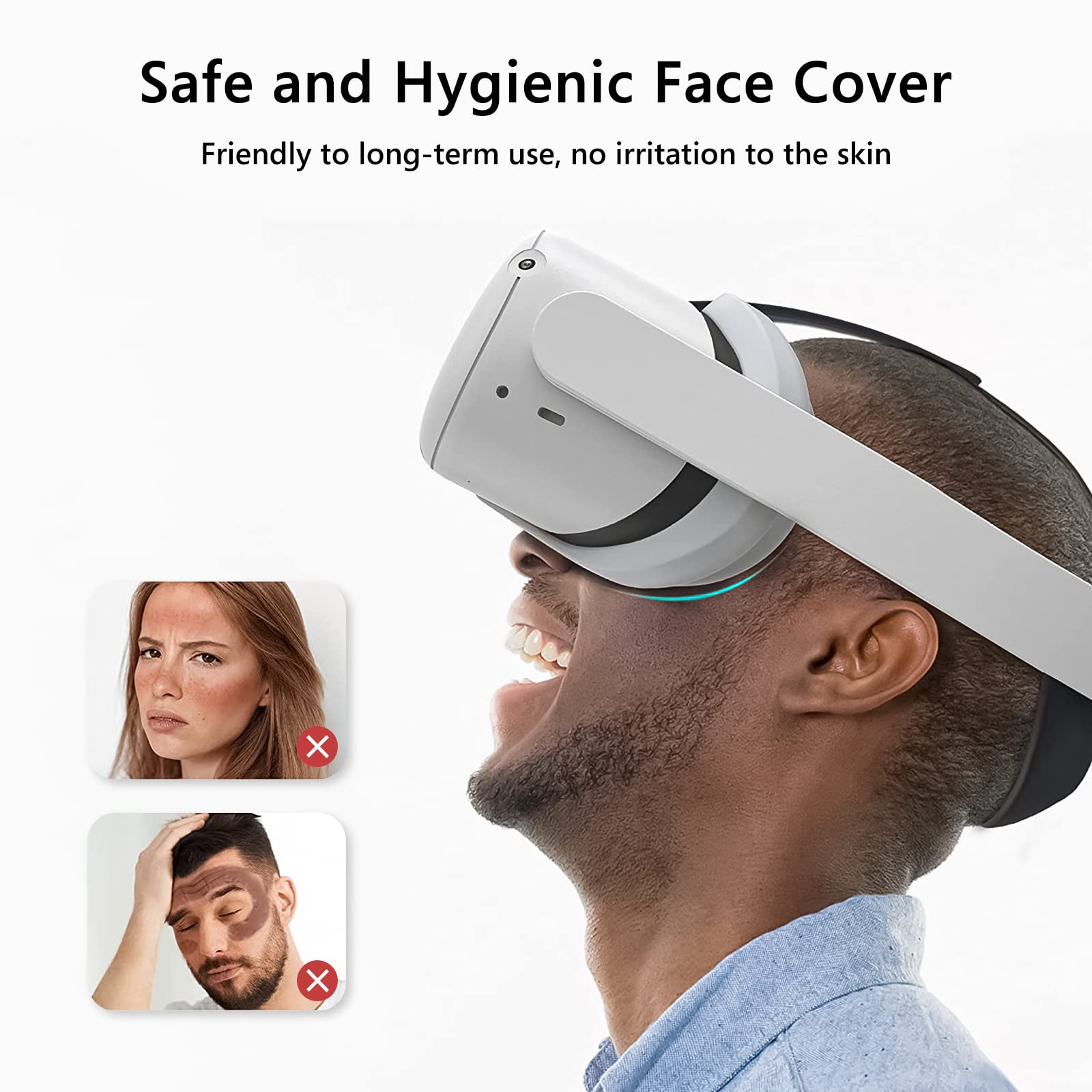 Geekria VR - Funda Protectora para Oculus Quest 2, Funda de Agarre para Controlador táctil, Funda Protectora Frontal, Funda de Silicona con Funda Protectora de Lente (12 Piezas, Blanco)