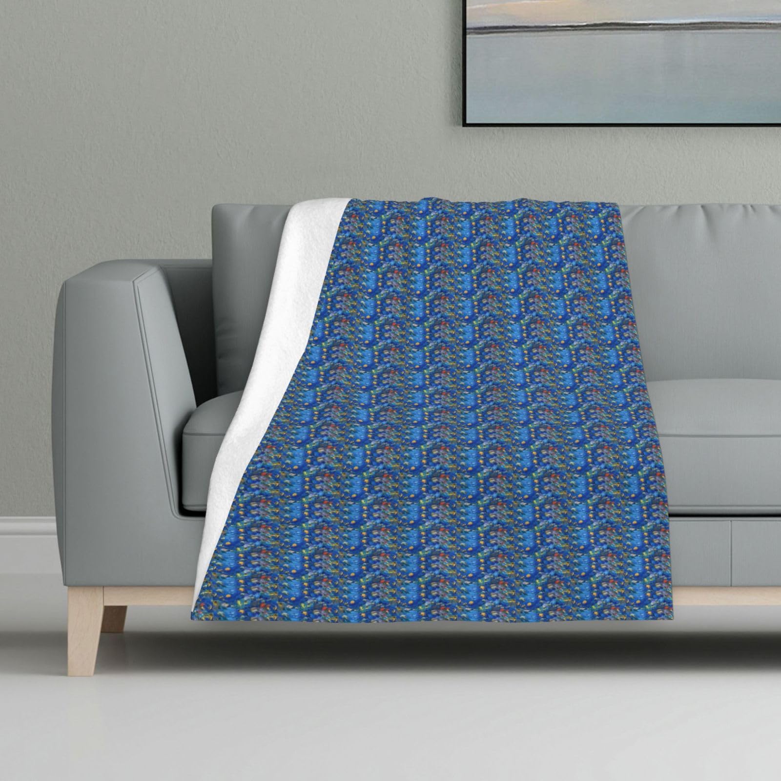 Couverture flanelle poissons tropicaux pour un hiver doux au lit
