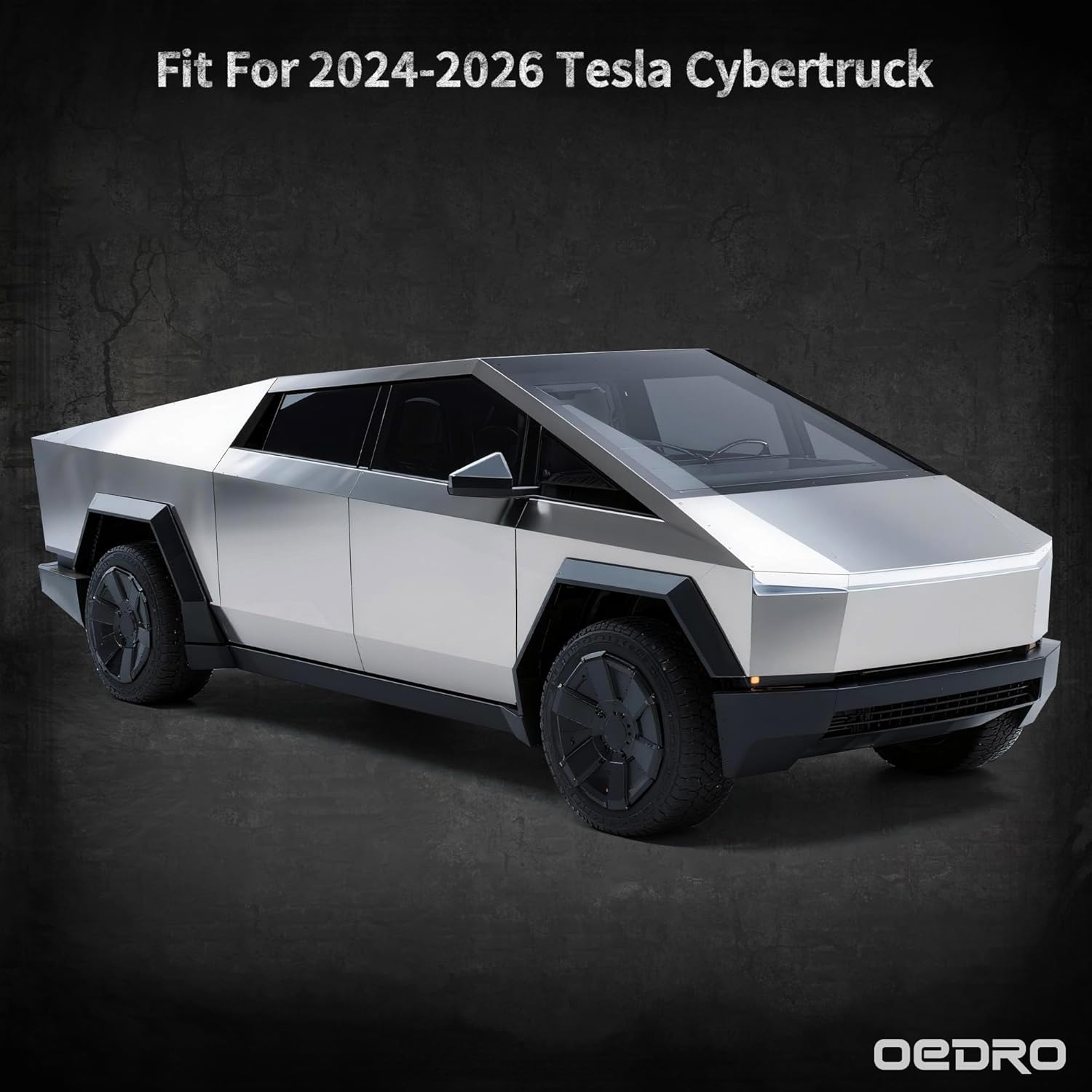 OEDRO Running Boards: Compatible with Tesla Cybertruck - Textured Black Side Steps Rails for 2024-2026 Cybertruck, Exterior Brackets Truck Nerf Bars, Heavy-Duty Steel