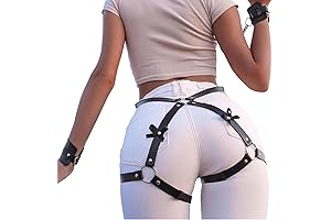 punk leather thigh straps