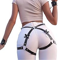 BAQOEYII Punk Leather Thigh Harness & Waist Chain Belt - Adjustable Body Chains for Women, Girls, Halloween Jewelry