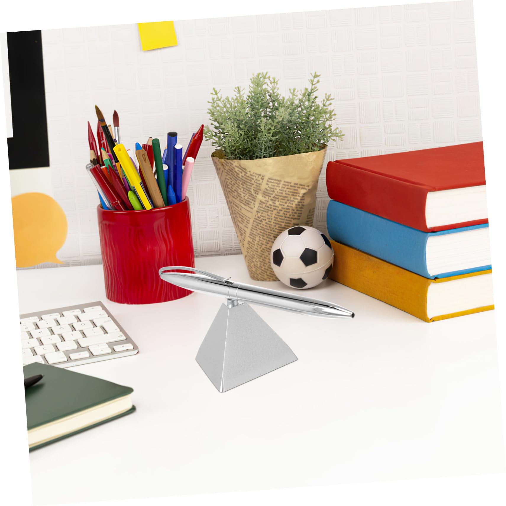 Artibetter Schwebender Signierstift mit Magnetischer Basis aus Metall für Büro Zubehör Schreibtisch und Schwarzer Kugelschreiber als Schreibtisch Zubehör im Modernen Design
