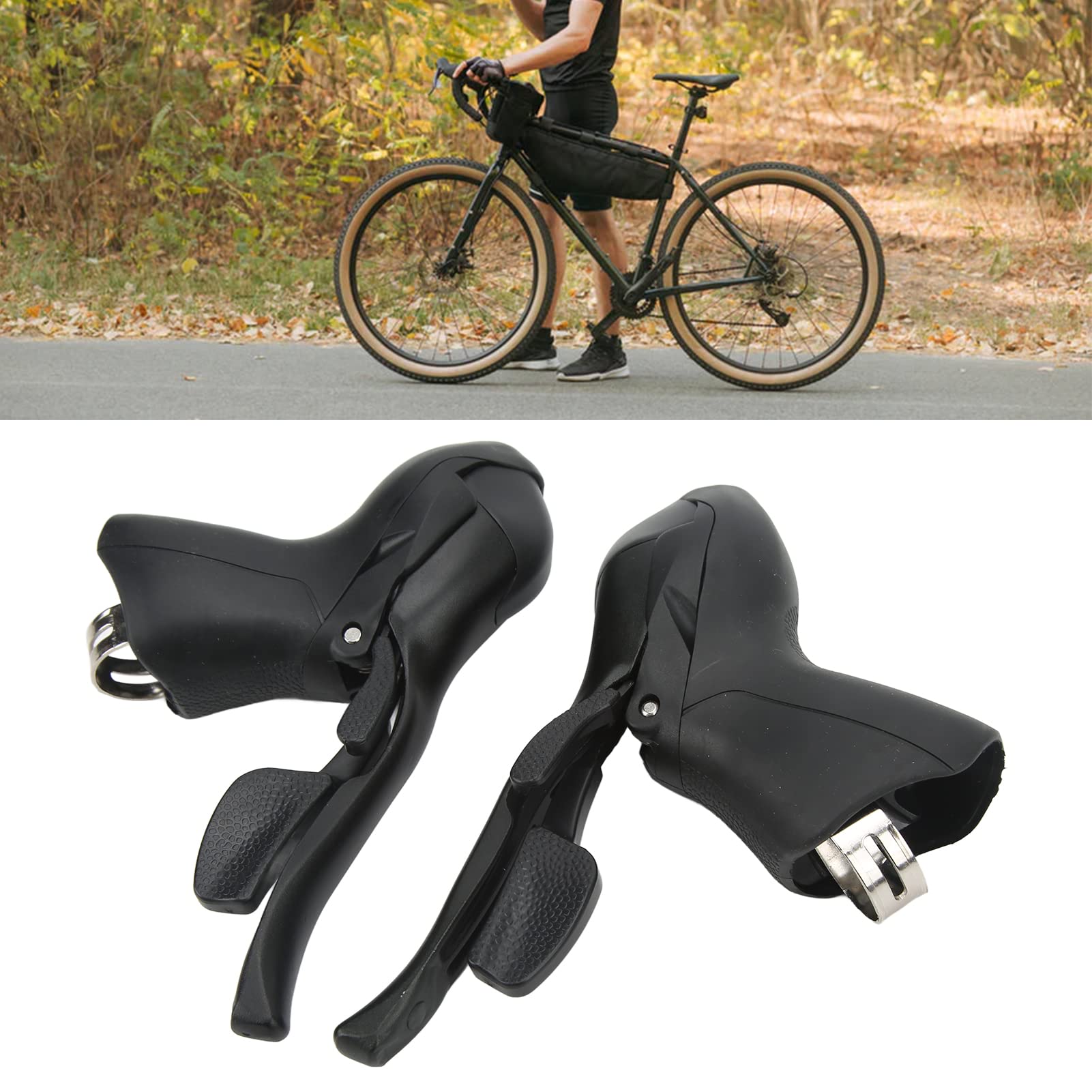 EMUKOEP Set Leve Freno a 7 velocità per Bici da Strada Impugnatura Ergonomica Adatta per la Maggior Parte delle Bici da Strada Lega di Alluminio/PVC