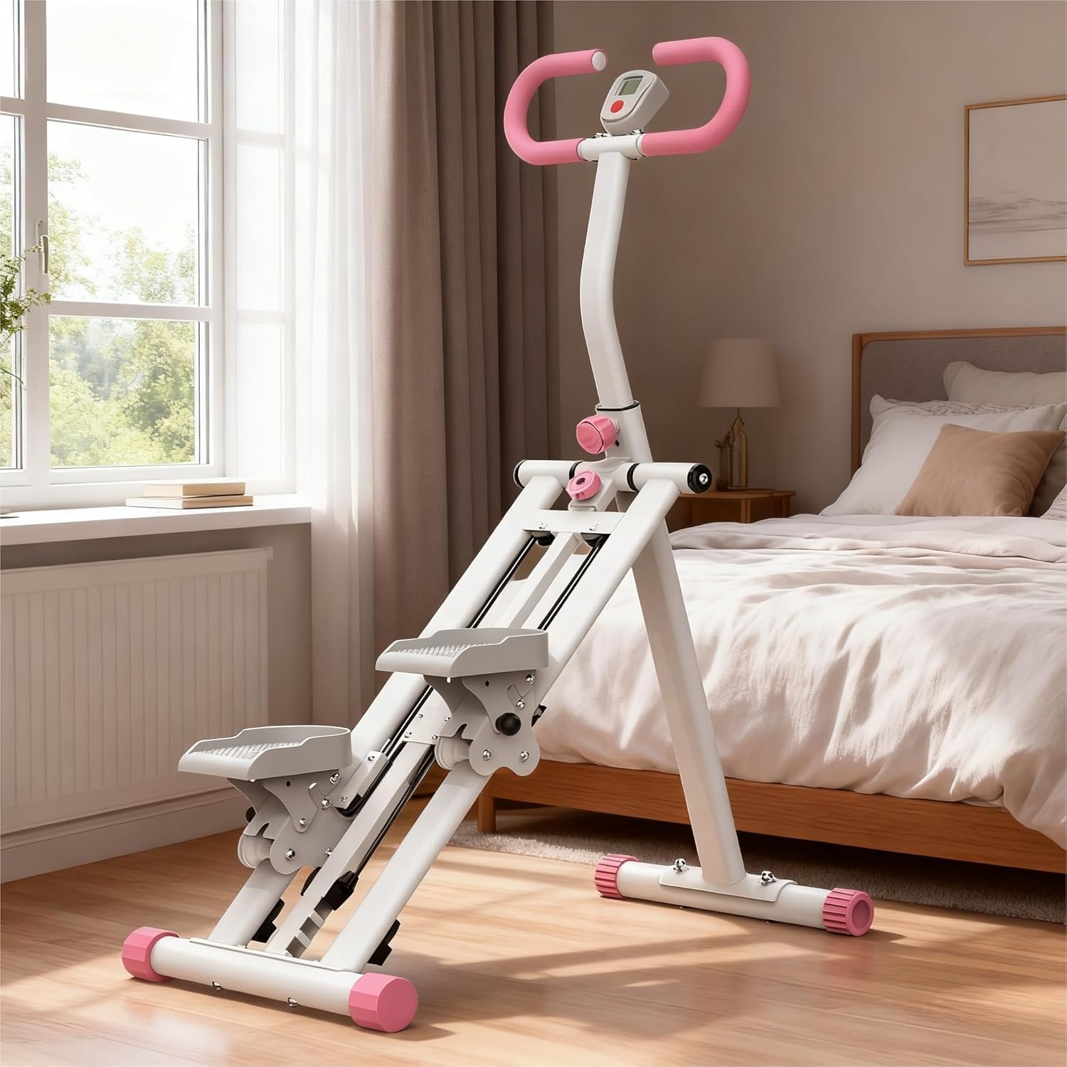 Stair Stepper con resistenza regolabile per la casa – Dispositivo di aggiornamento con tracciamento LCD e design salvaspazio, ideale per casa, palestra, appartamento e ufficio