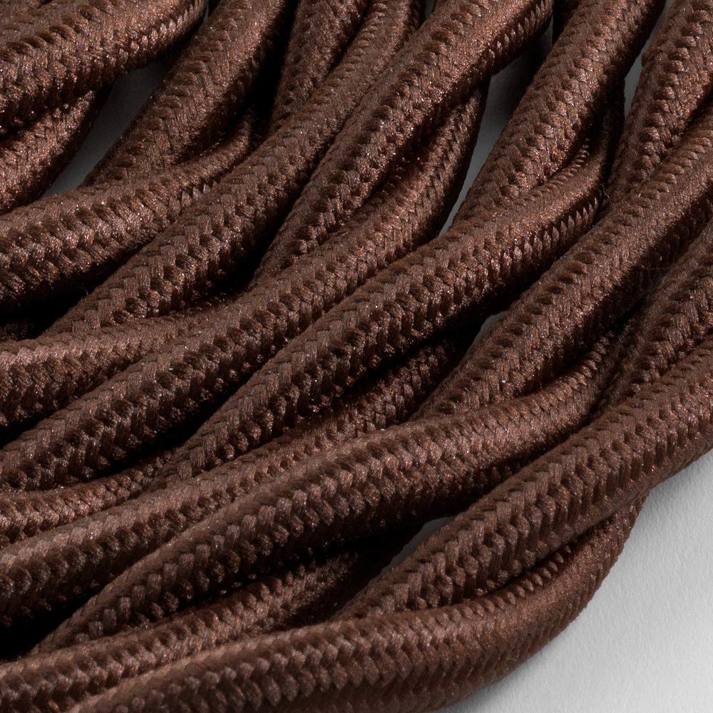 KLARTEXT – Cable textil trenzado luminoso TV/LAN, marrón, 5 m. Atención: cable antena y teléfono juntos.