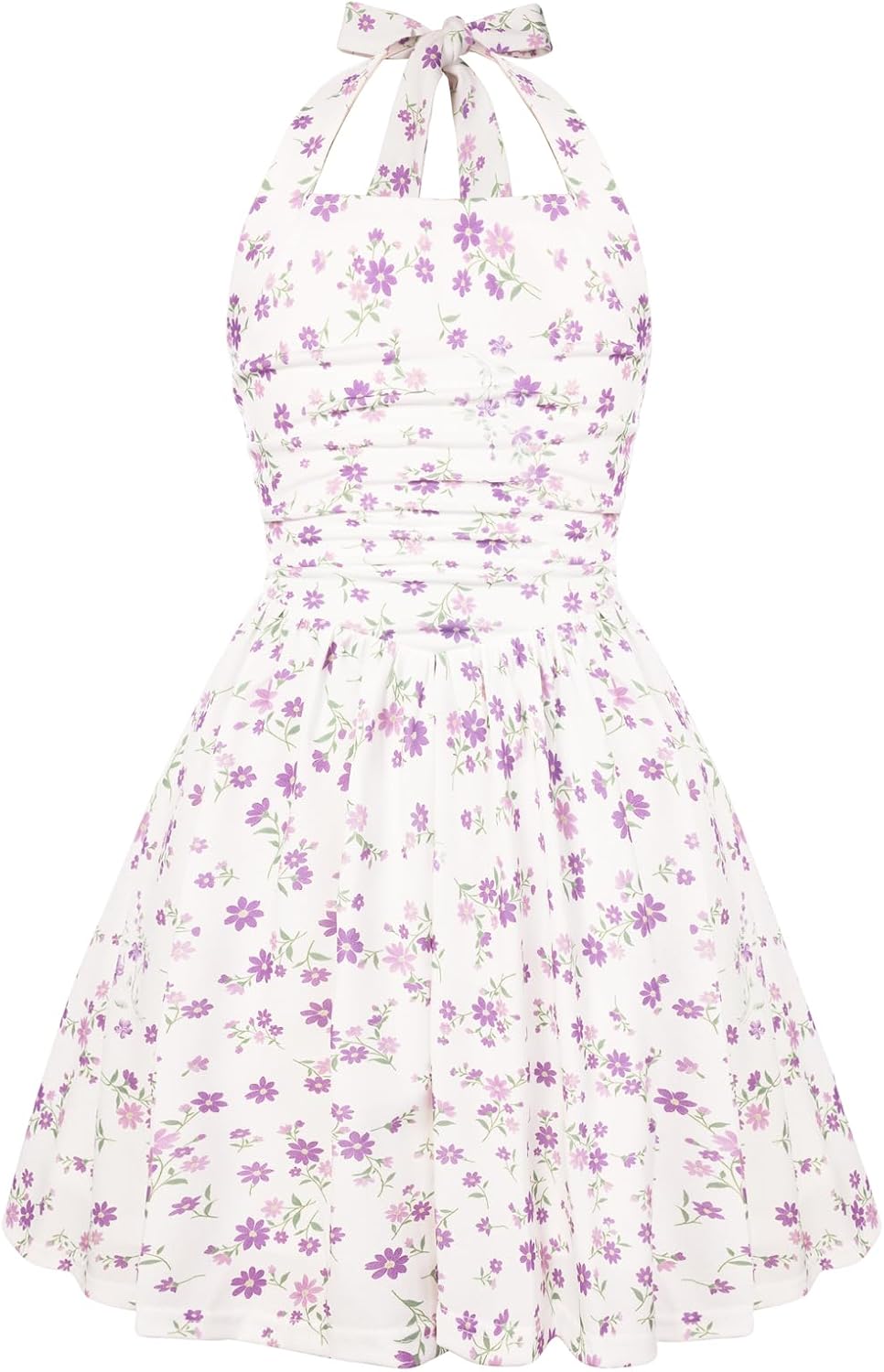 GRACE KARIN Girls Floral Summer Dress Spring Holiday Beach Party Sundress Halter Neck Tie Backless Dresses 7-14 Years