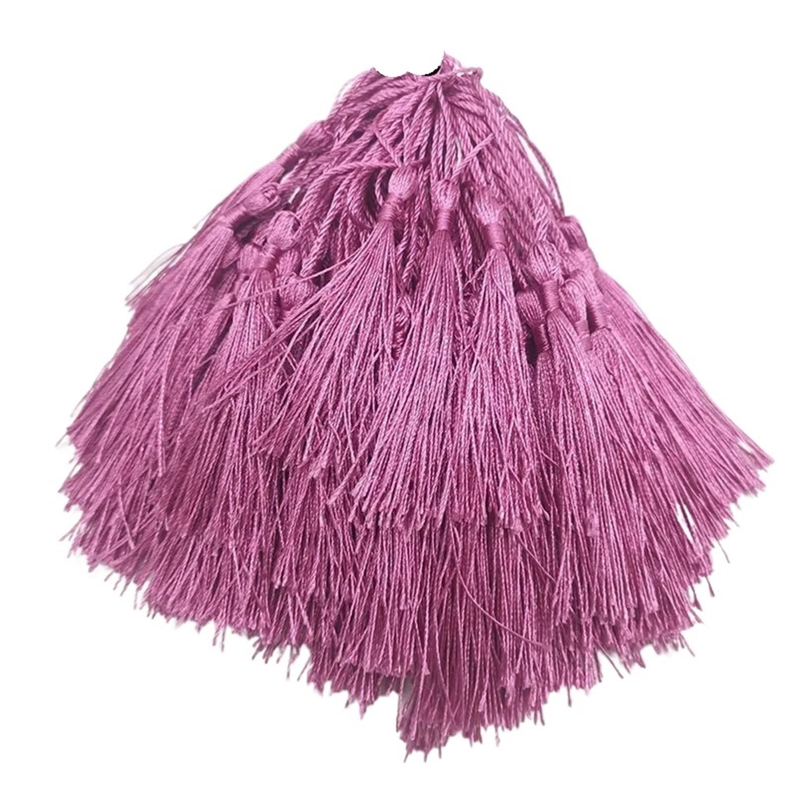 Mini Tassels 300pcs/lot 13cm Tassel Silk Fringe Silky Floss Bookmark Tassels Mini Tassels For DIY Craft Jewelry Making Souvenir Bookmarks for Crafts(15 LightRose)