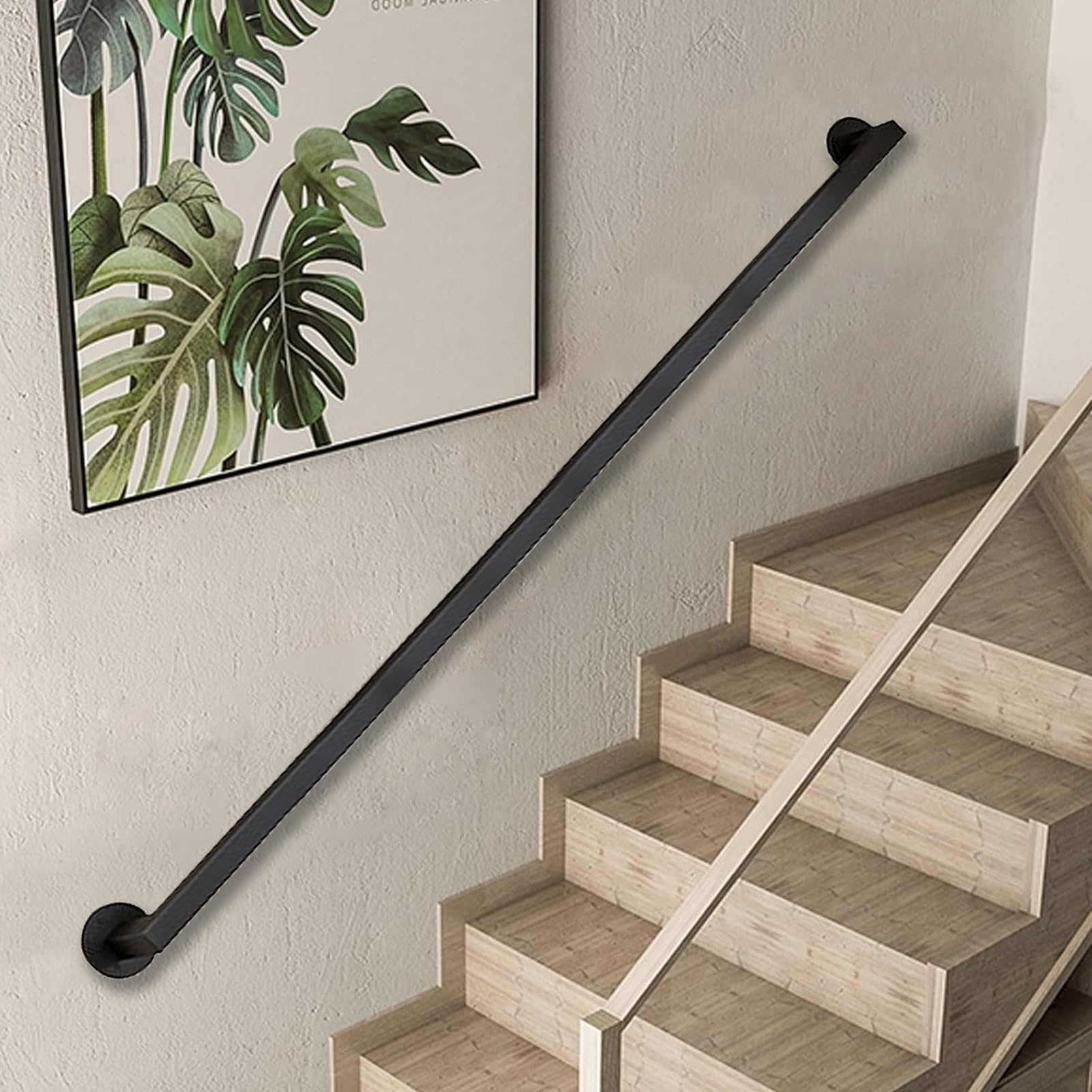 Rampe d'escalier en tube métallique style industriel durable