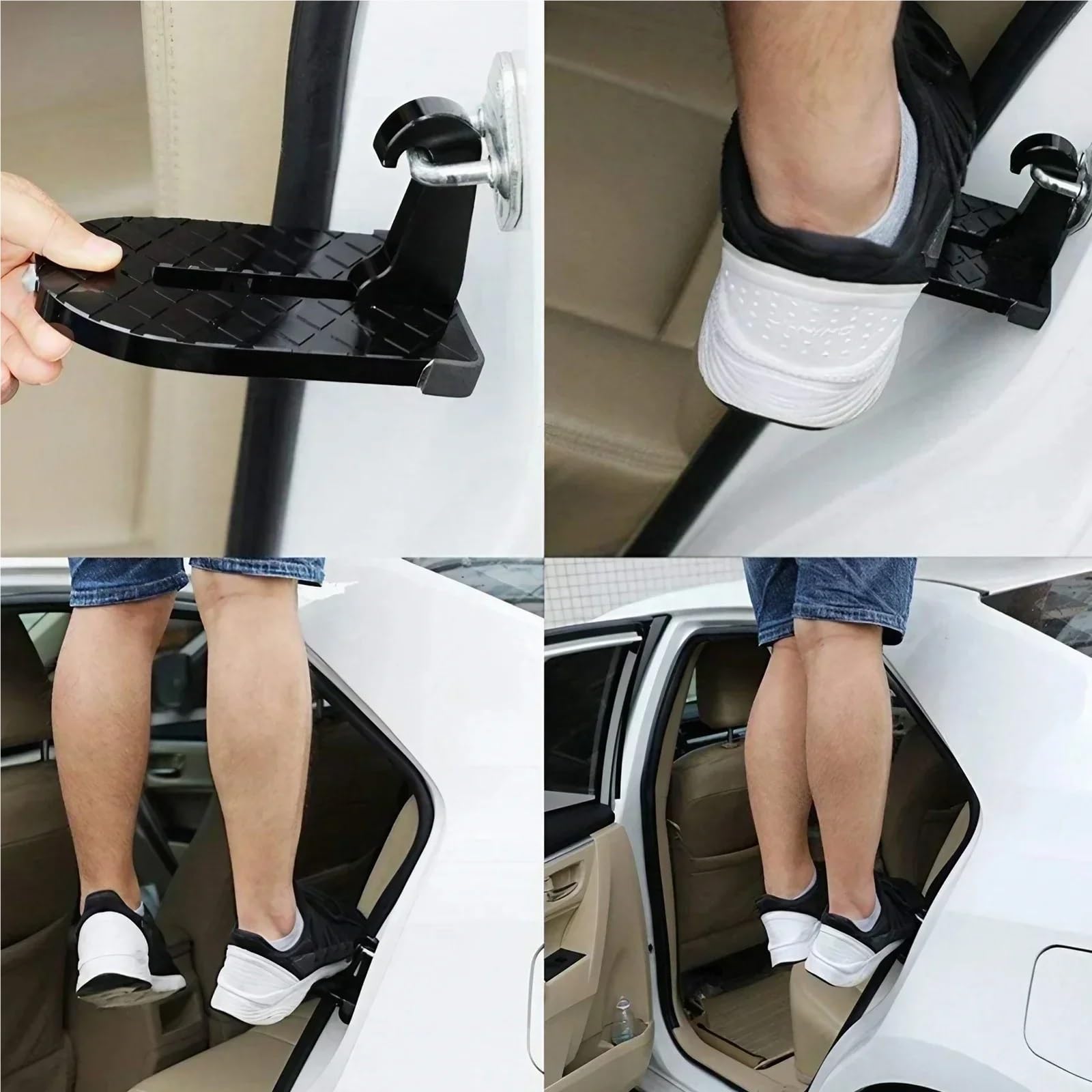 stopień pojazdu Aluminiowy hak do drzwi SUV-a, konstrukcja z wytrzymałym stopniem dachowym auto podpora nogi(Silver)