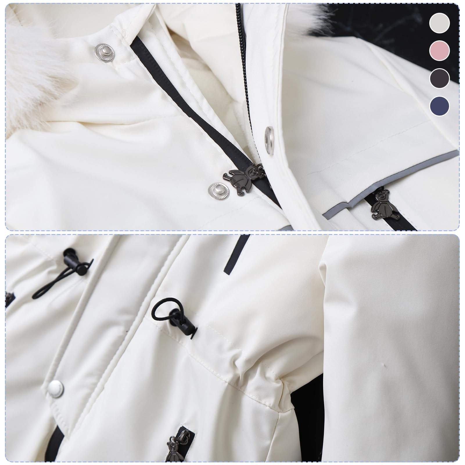 Traje de Nieve Bebé con Capucha Peleles Mono de Color Sólido y Delgado Traje de Esquí Niños Niñas Impermeable