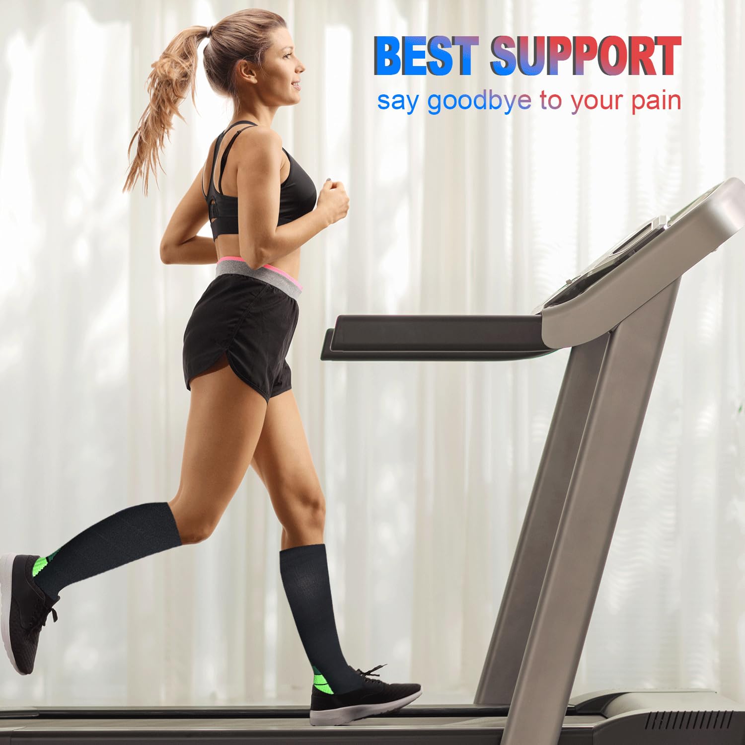 6 Pares Calcetines de Compresión para Mujeres y Hombres 15-20 mmHg Medias de Compresion Graduada Socks Protección Muscular Deporte Correr Vuelos Viajes Ciclismo Enfermeras Circulación