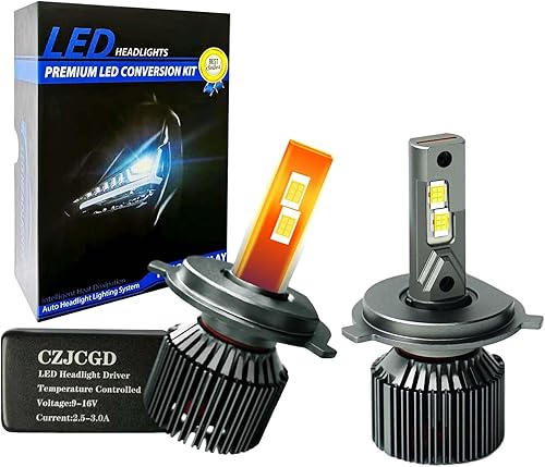 CZJCGD Bombillas LED para faros delanteros H4 9003 HB2 Universal, bombilla de luz baja y alta, luz blanca fría 500% más brillante, bombillas