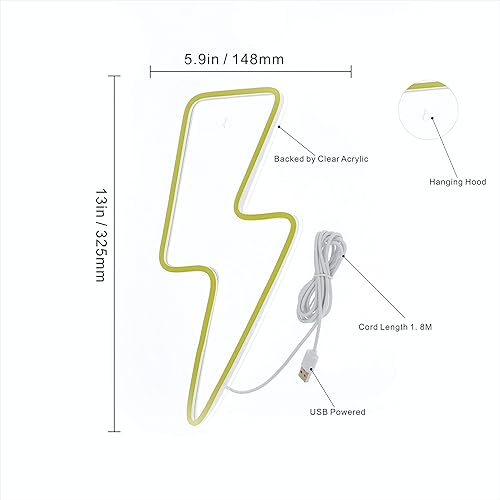 Miniatura 4 de ADVPRO Rayo Rayo Estándar Flex Silicona LED Neón Signo Amarillo Limón st16s42-fnu0002-y
