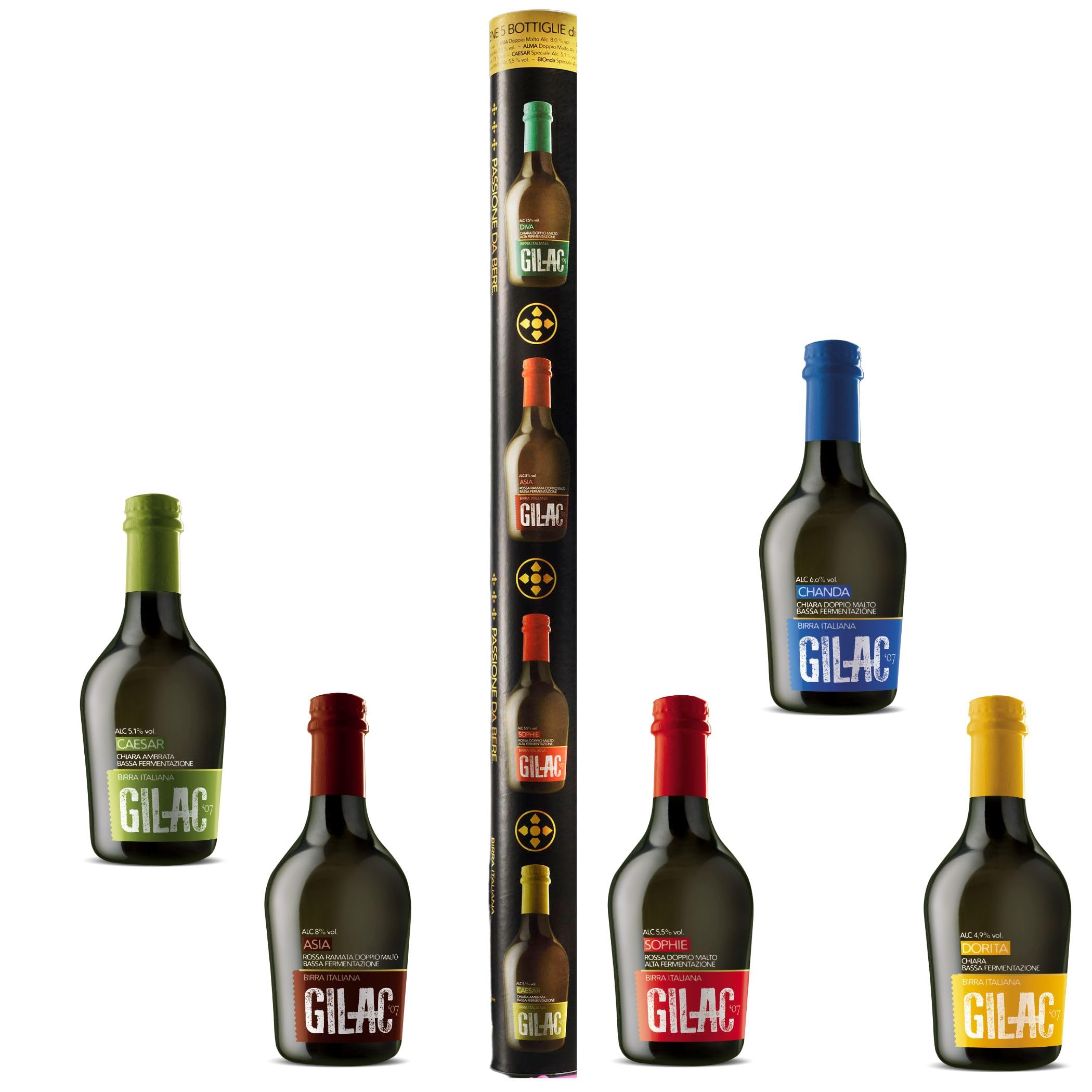Birre artigianali confezione regalo Totem 5 bottiglie da 33cl, Birra artigianale Italiana di alta qualità, Degustazione birra selezione premium - Idea regalo