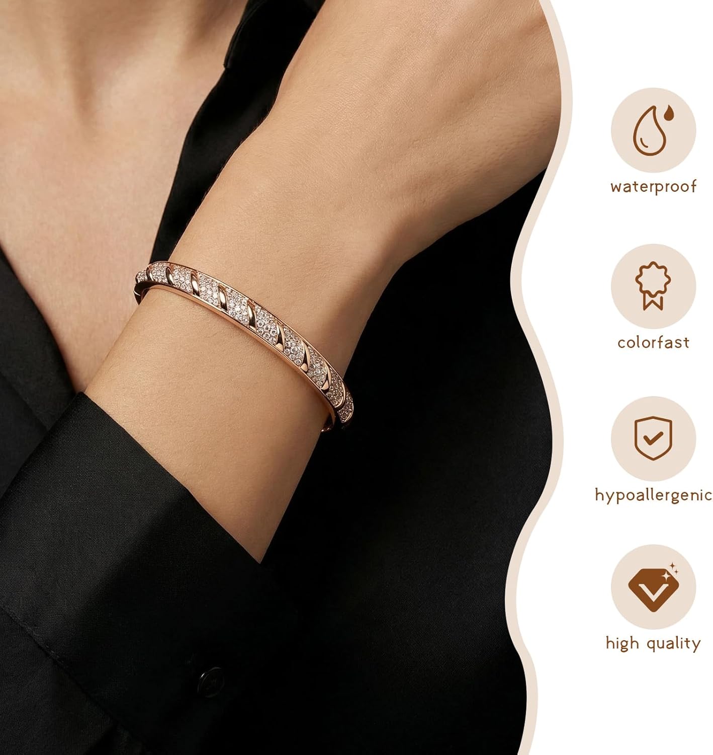 Women Jewelry Set Gold Necklace Bracelet Ring Earrings Set Women Gifts 18K Gold Plated Bridal Fashion Accessories Party Gift Bracelet Jewelry Necklace Earrings Rings 4 Pieces - Image 4