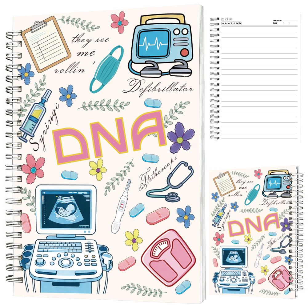 INFUNLY Sonographer Gifts Spiral Notebook 5.5"x8.3" Sonography Nursing Notebook Journal Ultrasound Tech Gifts Journal for Writing Healthcare Coil Bound Notebook for Note Medical Office School Supplies