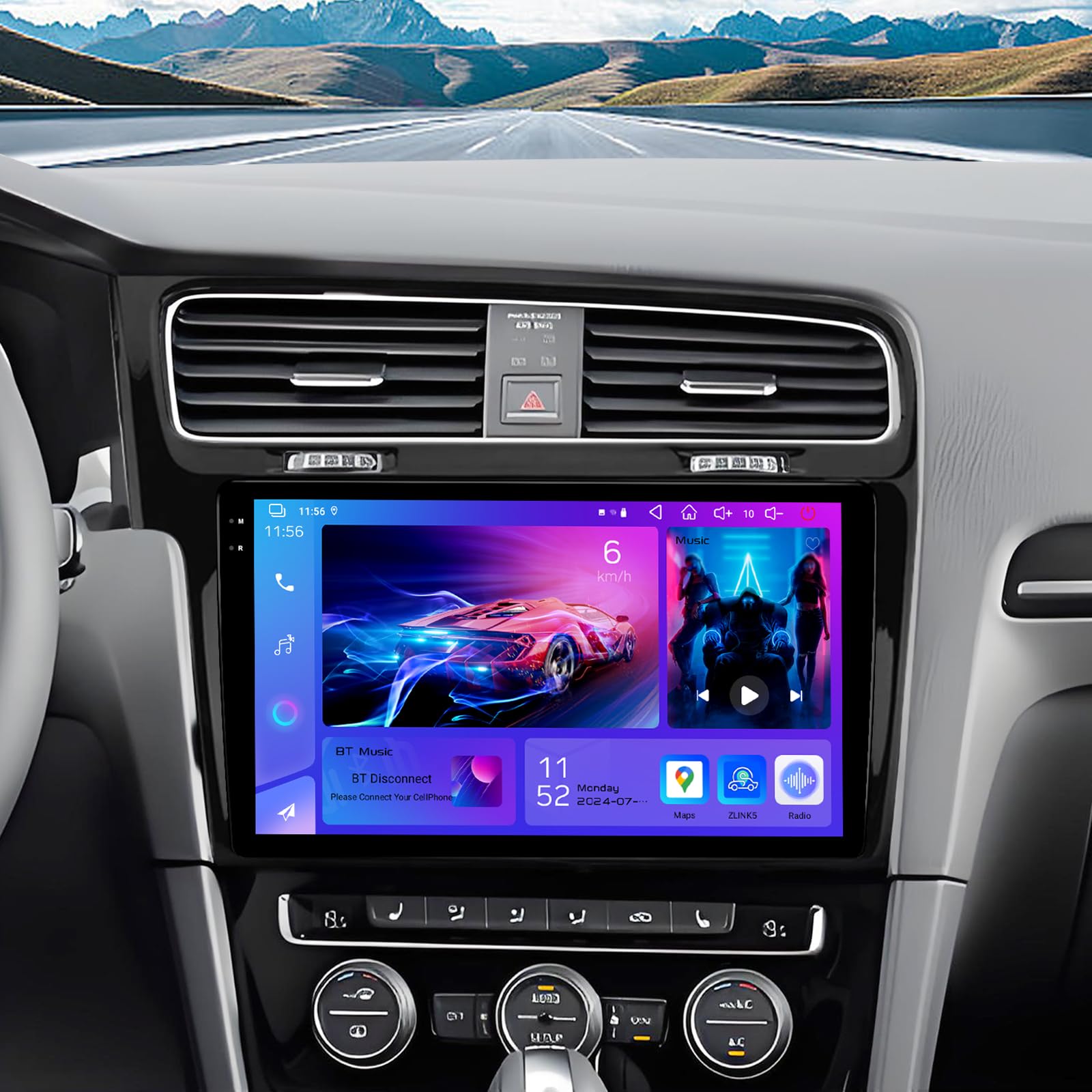 10 Zoll Autoradio für VW Golf 7 VII 2013-2018, 4GB+64GB Android 13 Autoradio mit Wireless CarPlay & Android Auto, QLED 1280×720 Touchscreen, GPS, WLAN 2.4G/5G, DSP 32EQ, FM/AM RDS, AHD Rückfahrkamera