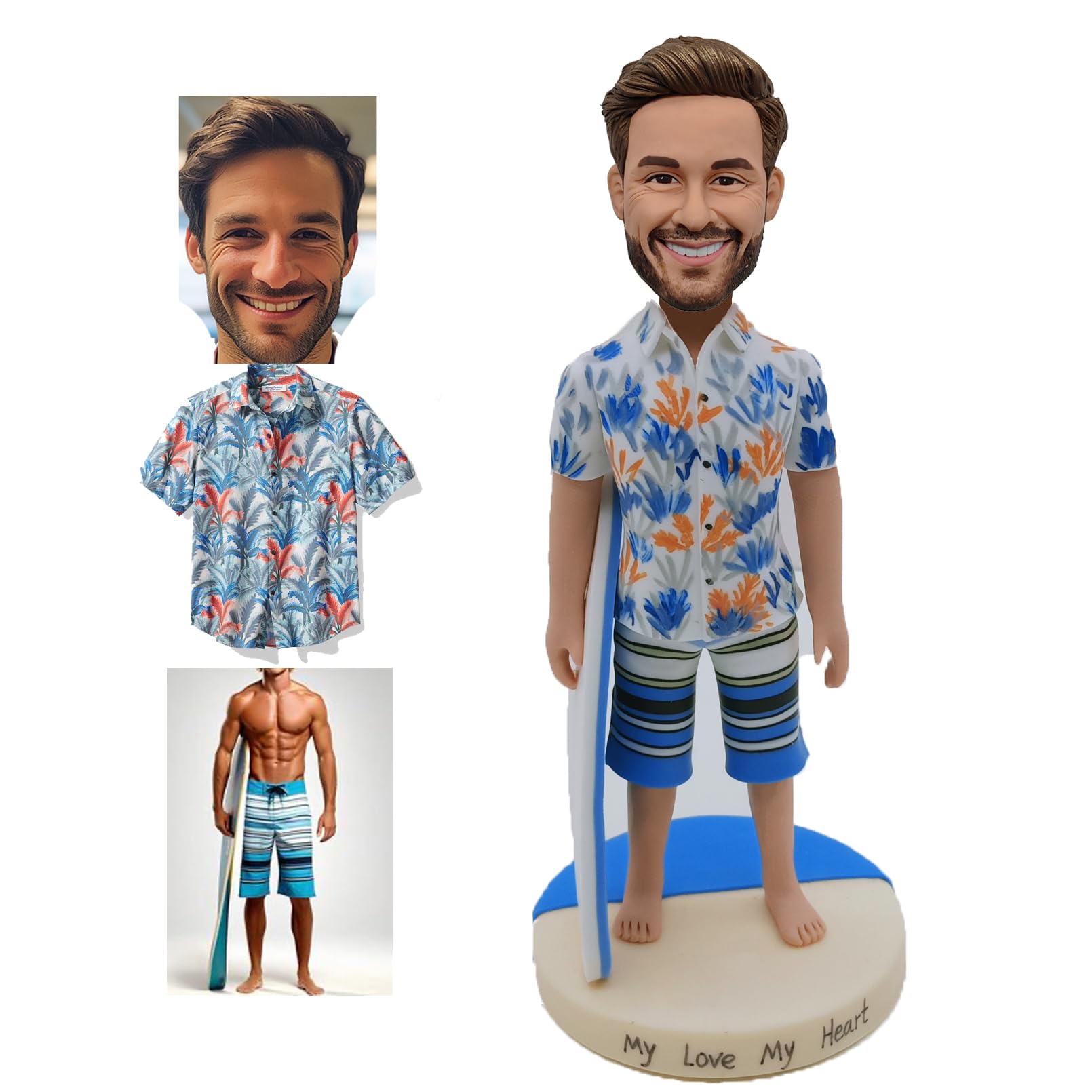 MYBOBBLE Custom Bobblehead,100% Full Polymer Clay Personalized Custom Bobble Head,Action Figure Based on Your Photo,Customized Unique Handmade Bobbleheads Figurine Gift for Any Occasion