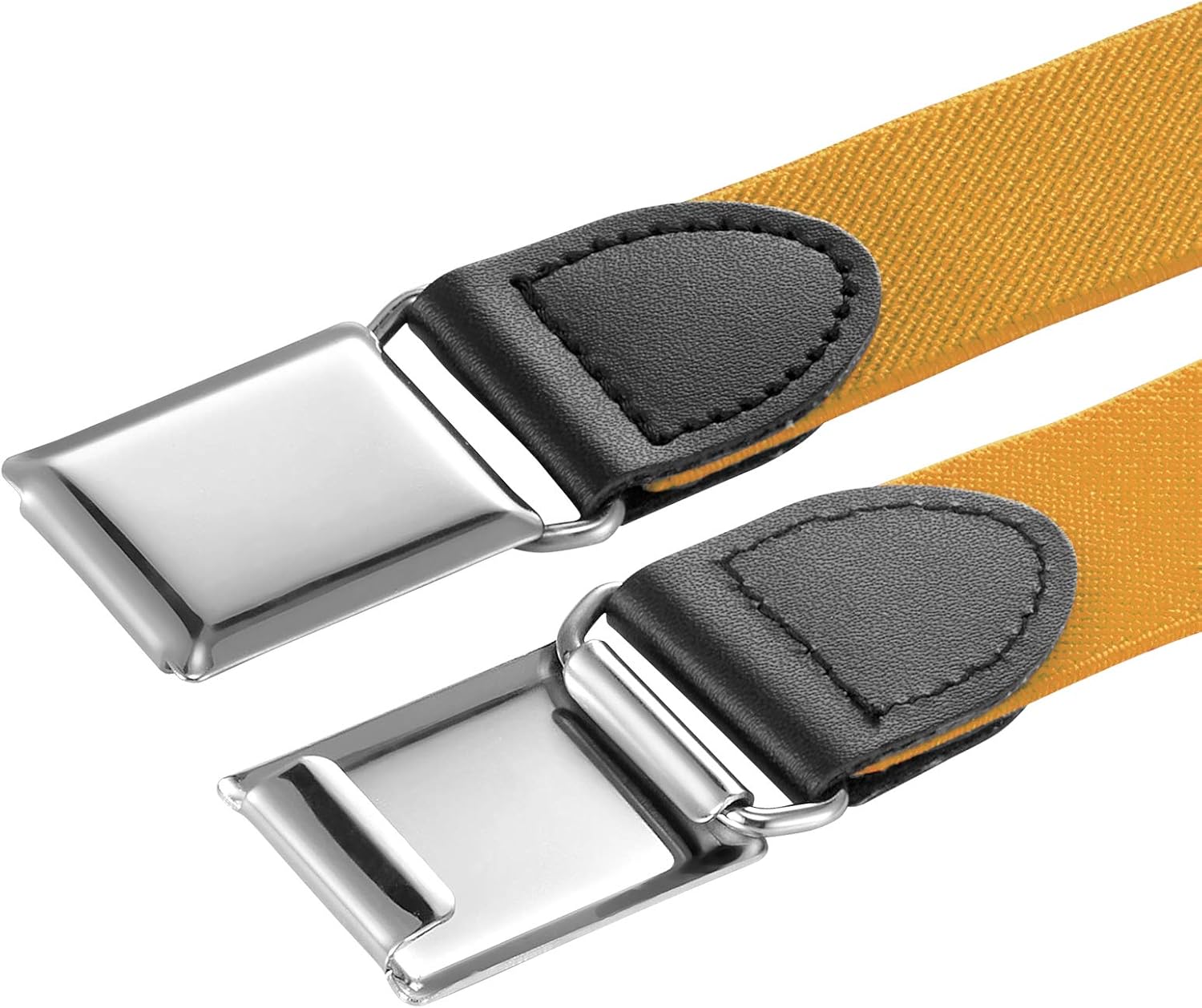 Buyless Fashion Kids Toddlers Baby Adjustable Elastic Dress Stretch Belt with Silver Buckle - 5096-Mustard