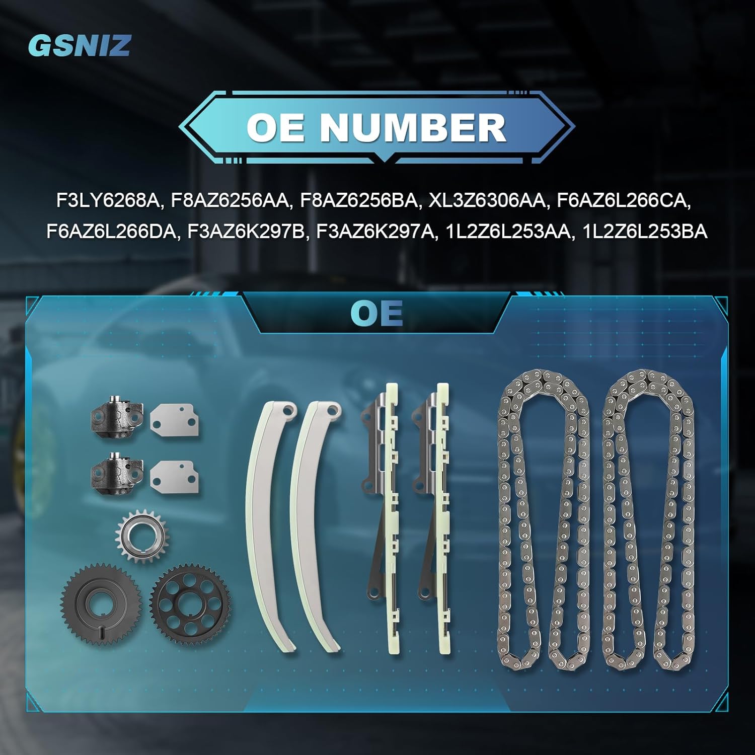4.6L Engine Timing Chain Kit Compatible with Ford F-150 Expedition E-150 Econoline 1997-2007 Timing Chain Repair Set Replace F8AZ6256BA F3LY6268A F8AZ6256AA F6AZ6L266CA
