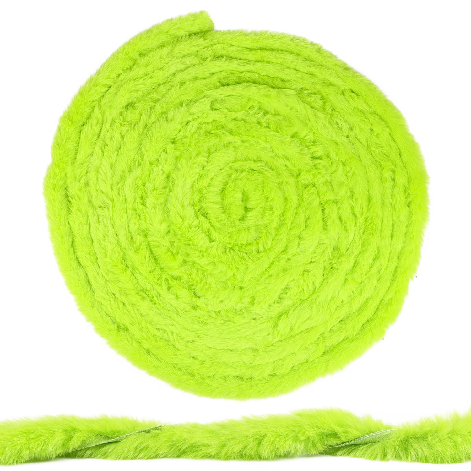 CCINEE Christmas Faux Fur Ribbon Trim Lime Green Furry Garland Christmas Tree Winding Garland Faux Fur Fabric Stripe Accessory for Crafts Holiday