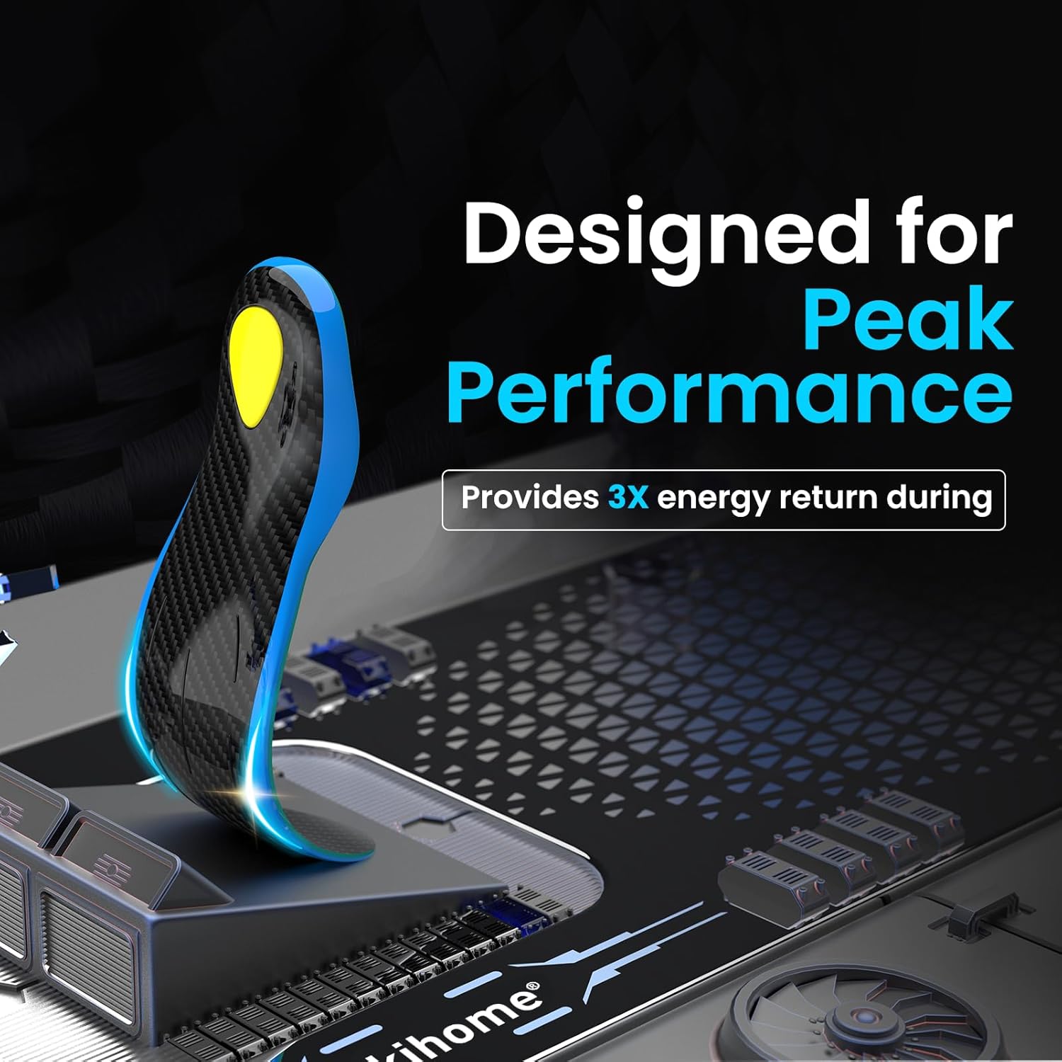 Bukihome Carbon Fiber Insoles -(1 Pair) High Arch & Rigid Support - Extra Energy Return - Non-Cleated Shoes - Running, Hiking - Injury Prevention - Volleyball, Basketball, Racquet Sports - XL - Image 4