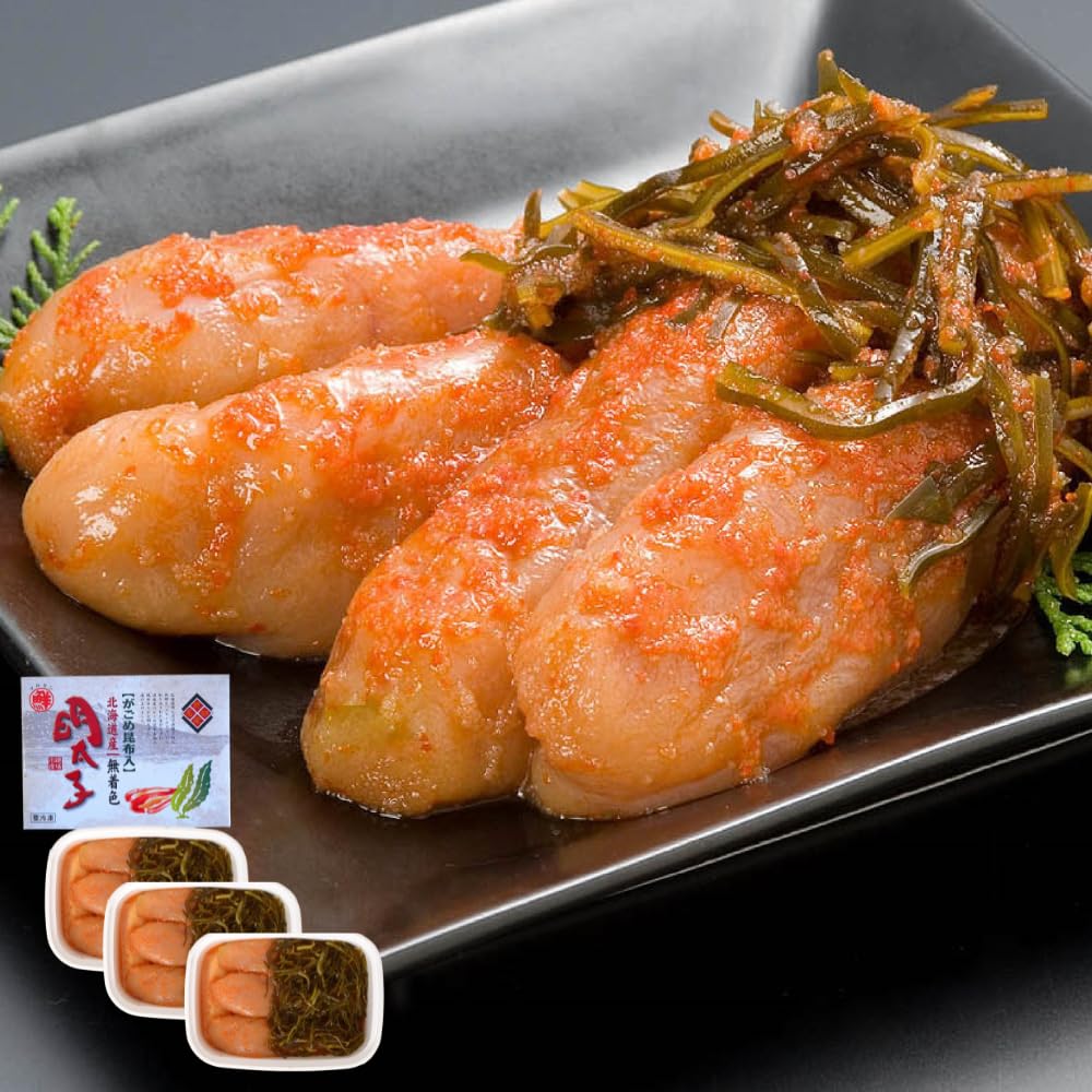 丸鮮道場水産 北海道産 がごめ昆布入無着色明太子｜ 辛子明太子 めんたいこ たらこ 国産 無着色 無添加 お中元