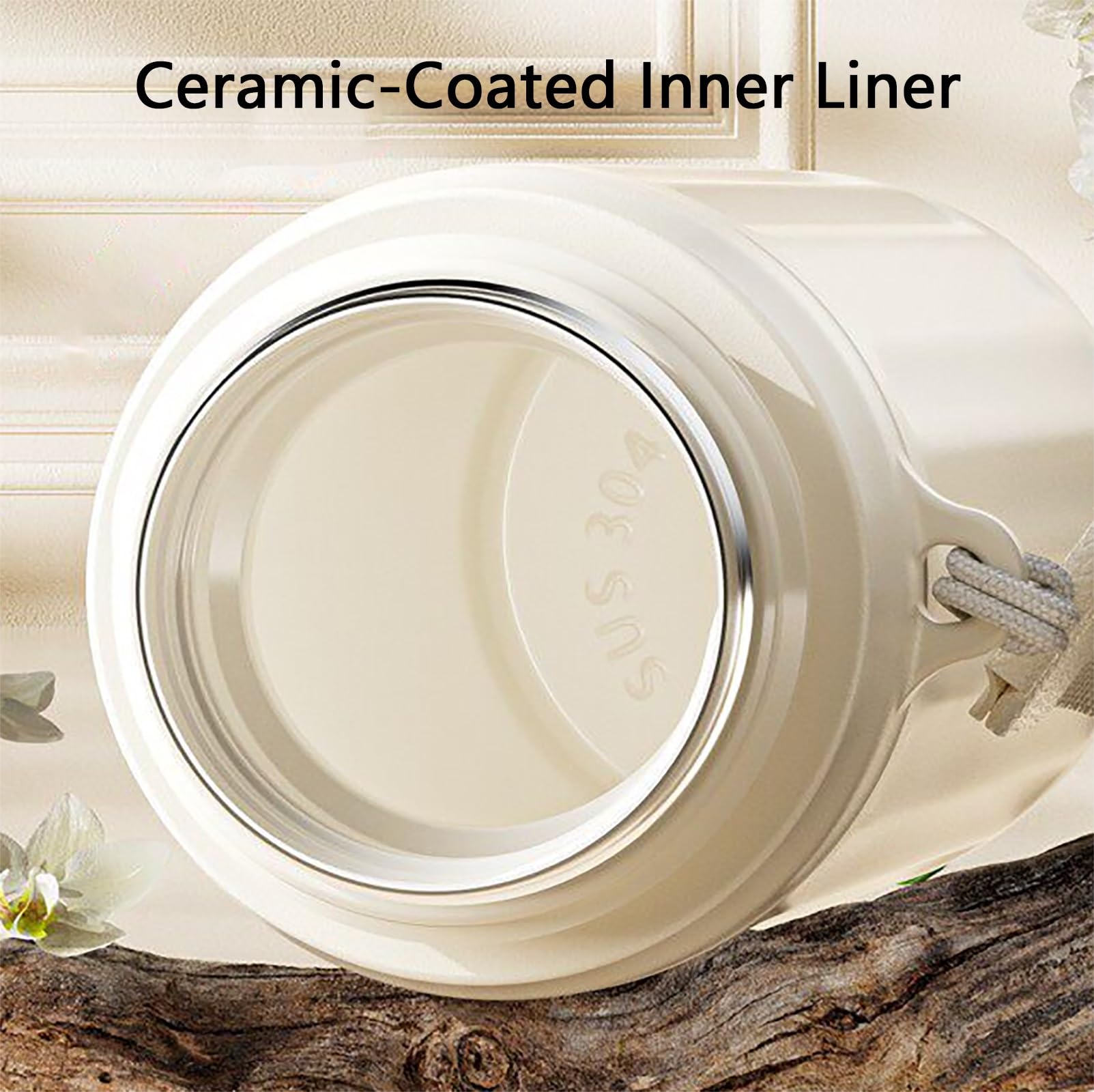 Taza Cafe Termica, Vaso Termico Cafe, Dos Formas de Beber, Mantiene El Calor y El Frío, Fácil de Transportar, Ideal para El Hogar, La Oficina y Viajes (550ml)(White)