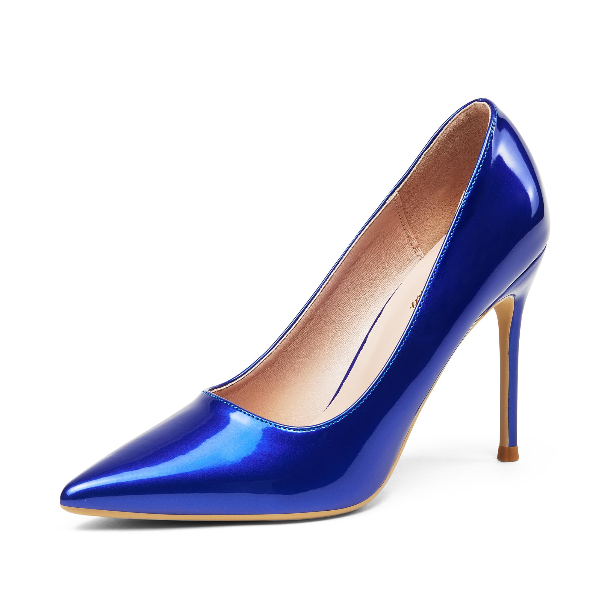 GENSHUO Women's Closed Toe Stiletto High Heels Dress 4 Inch Heeled Pointed Toe Party Homecoming Wedding Pump Shoes