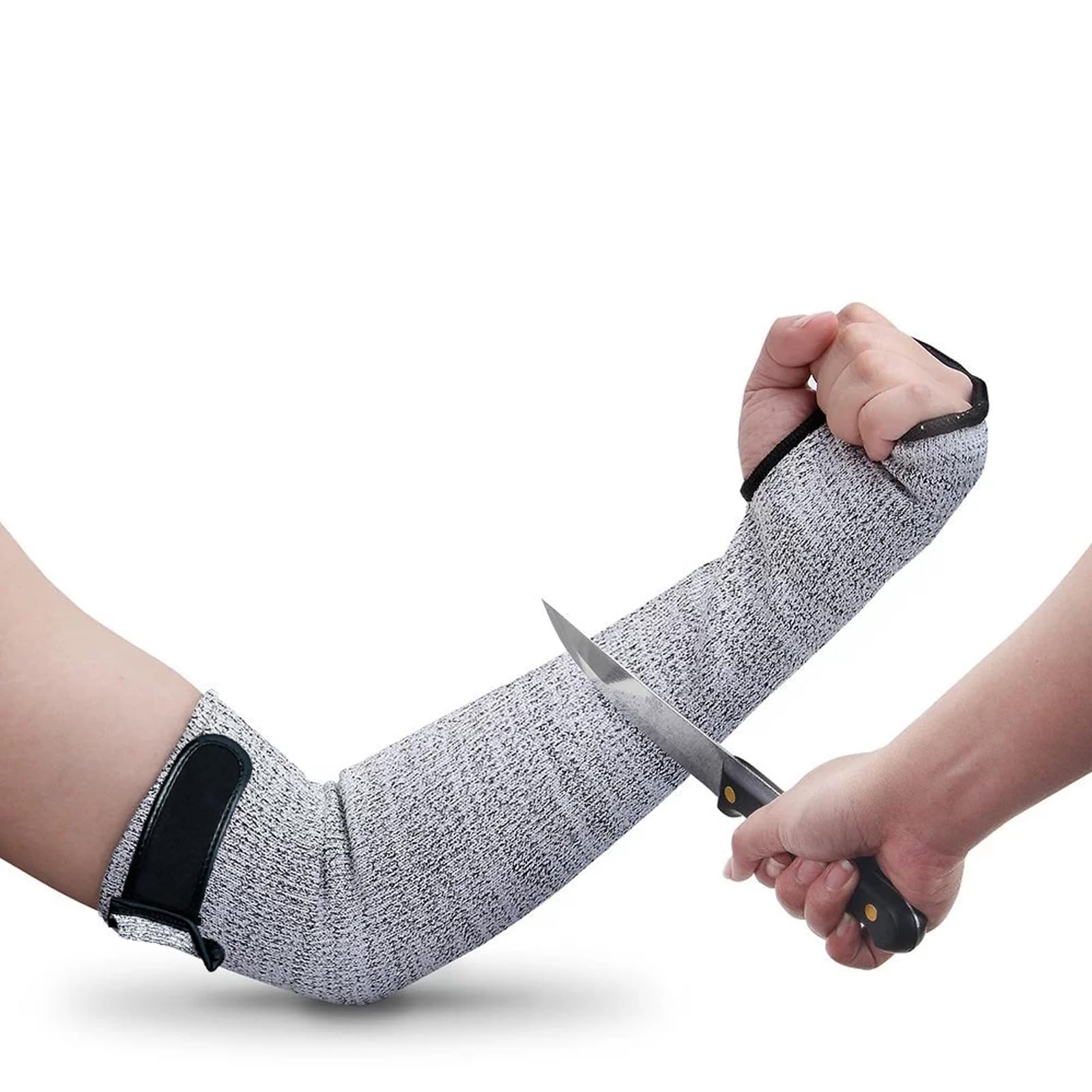 Mangas de brazo resistentes a los cortes nivel 5, mangas de protección de brazos, protectores de brazo a prueba de cortes con ranura para el pulgar, manga de jardín gris para mujeres y hombres
