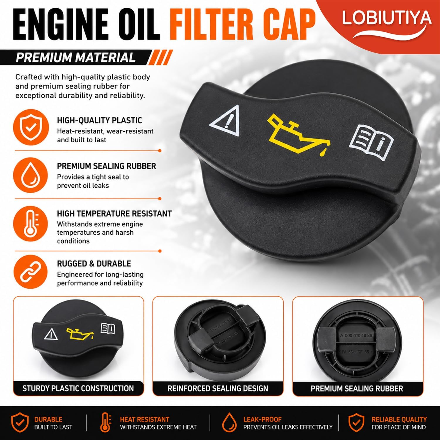 A0000101685 Engine Oil Fill Cap Compatible with Mercedes-Benz A/B/C/E/GLK-Class GLK GLE CLA,M270 M274 M276 Engines (Newer Engine Models),black max oem oil cap replacement for benz