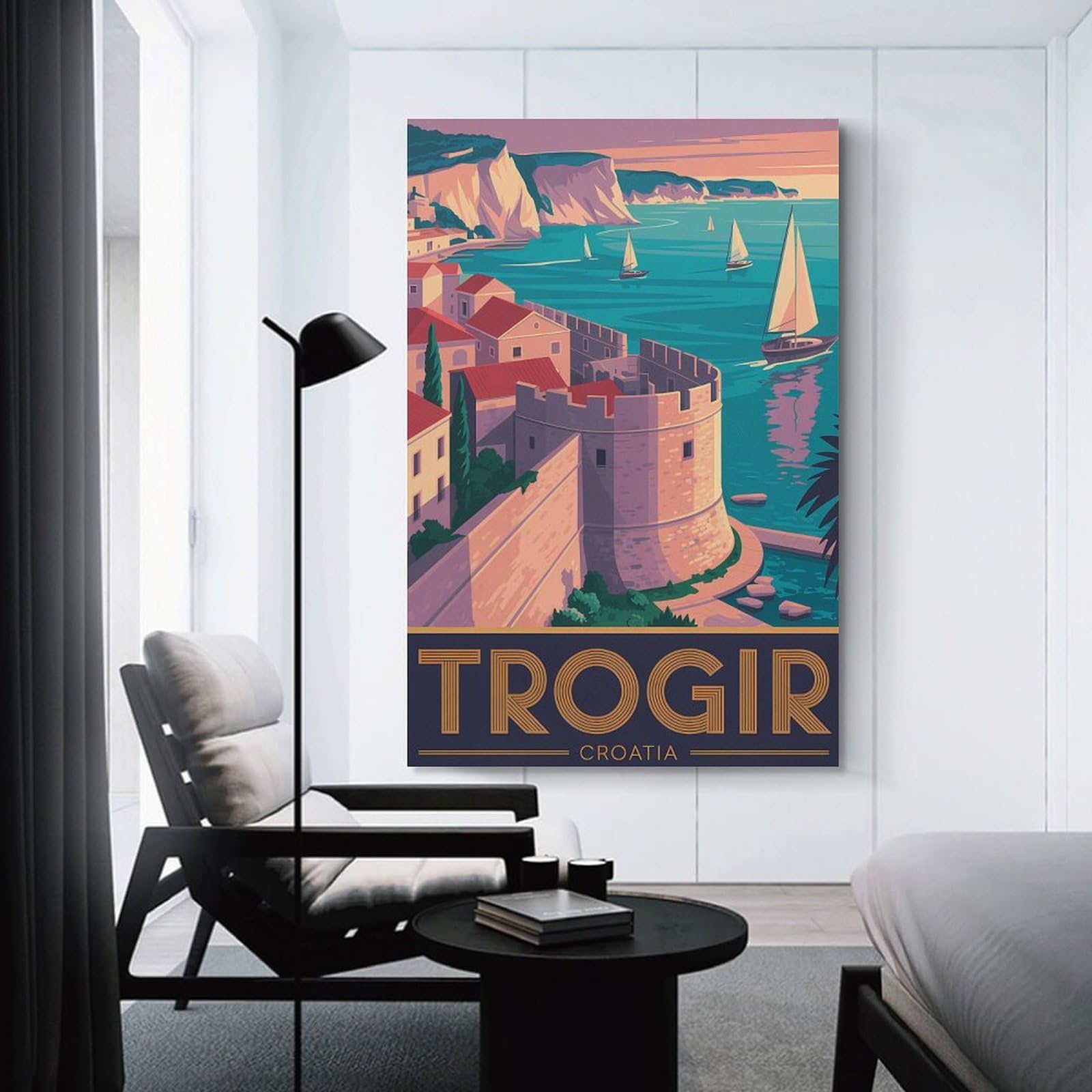 Junmoney Unframe-Style-9-1 Hanging Wall Art Trogir Croatia Travel, 08X12inch(20X30cm), For Wall Displays, Bedrooms Or Room Updates, Wall Decor Suited To Curated Displays