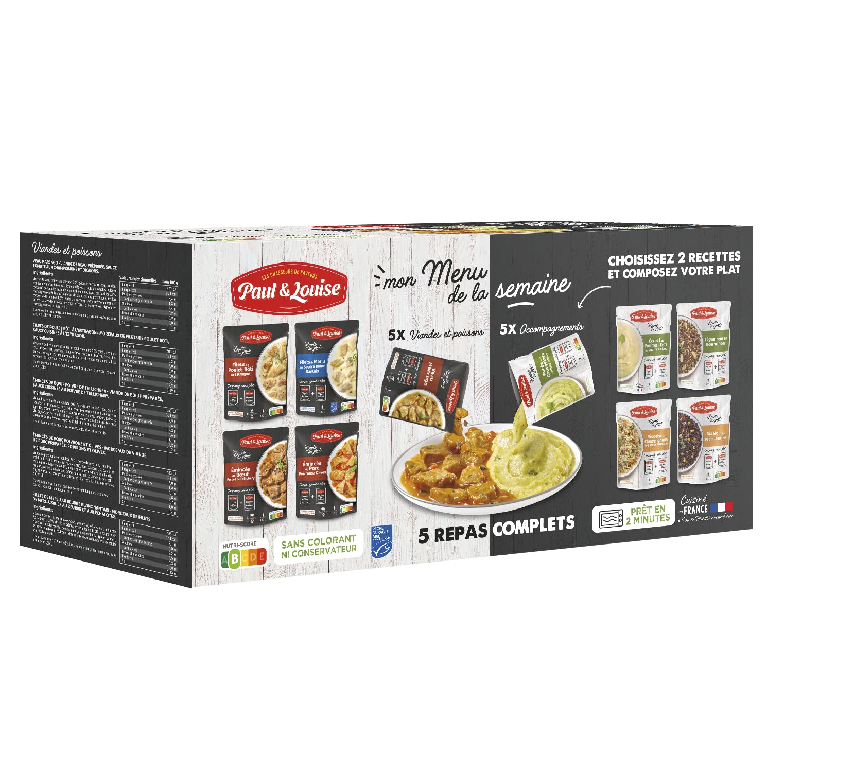 Paul & Louise Box "Mon menu de la semaine" 5 repas à composer selon vos envies - 100% viande origine France