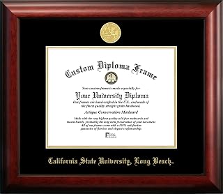 Campus Images Cal State Long Beach Diploma Frame 8.5 x 11 Satin Mahogany Official California State University Long Beach Graduation Frame