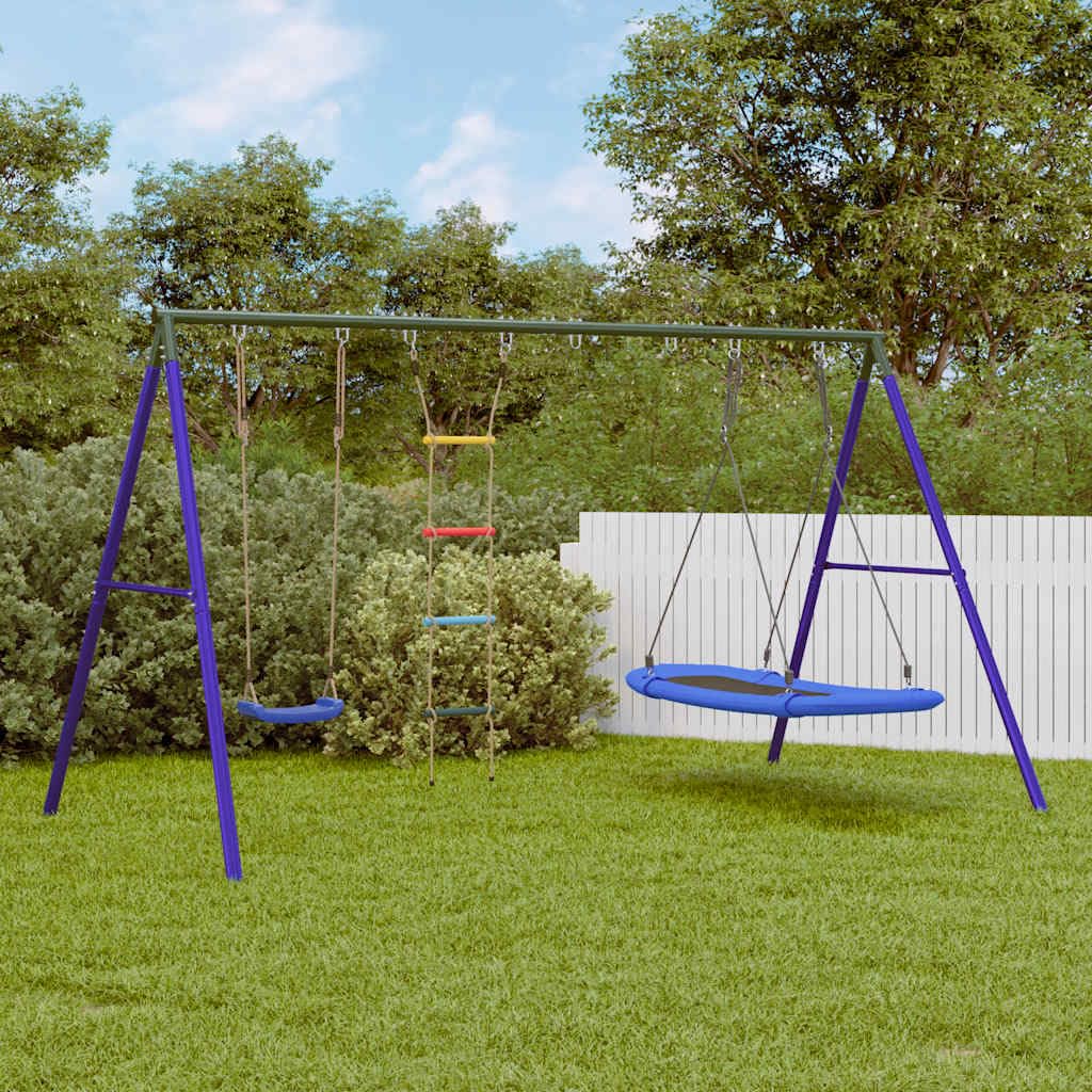Juego de columpio de jardín para niños con escalera y nido