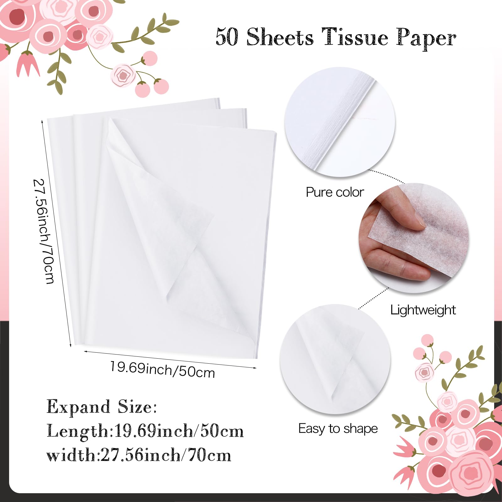 Sinload 50 Sets Wedding Welcome Bags with 50 Sheets Tissue Paper Mr. and Mrs. Welcome to Our Wedding Favor Bags Paper Bags with Handles Wedding Party Gift Bags Welcome Wedding Bags for Hotel Guests