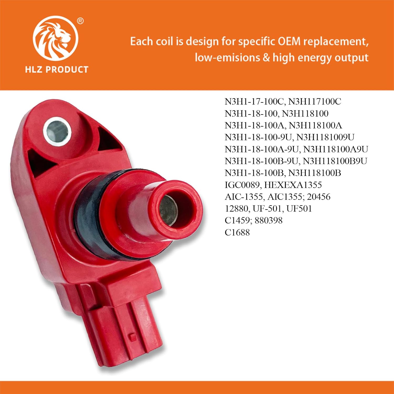 HLZPRODUCT Performance Ignition Coil Packs Set Of 4 Compatible With 2004-2011 MAZDA RX-8 RX-7 1.3L R2 FE 13B Replacement for UF501 UF-501 N3H1-18-100 N3H1-18-100A