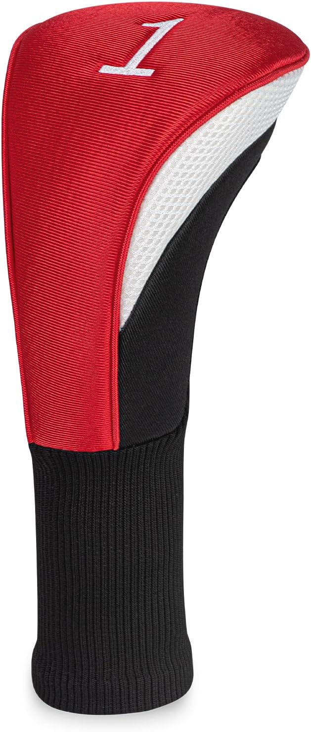 Golf Club Head Covers for Woods 3/4/5/6 Pieces Long Neck Mesh Sports Golf Club Headcovers Set with Interchangeable No. Tags 3 4 5 6 7 X Golf Accessories for Men Women
