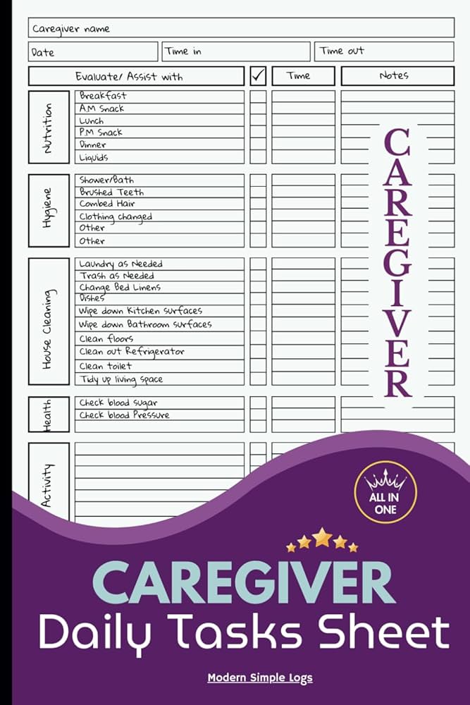 caregiver-daily-tasks-sheet-purple-patient-journal-book-for-caregivers-caregiver-daily-log-book-record-daily-medication-personal-caregiver-organizer-log-book-logs-modern-simple-amazon-com-books for Free Printable Caregiver Daily Checklist Template Caregiver Daily Tasks Sheet: Purple Patient Journal Book For Caregivers | Caregiver Daily Log Book | Record Daily Medication | Personal Caregiver Organizer Log Book.: Logs, Modern Simple: Amazon.com: Books for Free Printable Caregiver Daily Checklist Template
