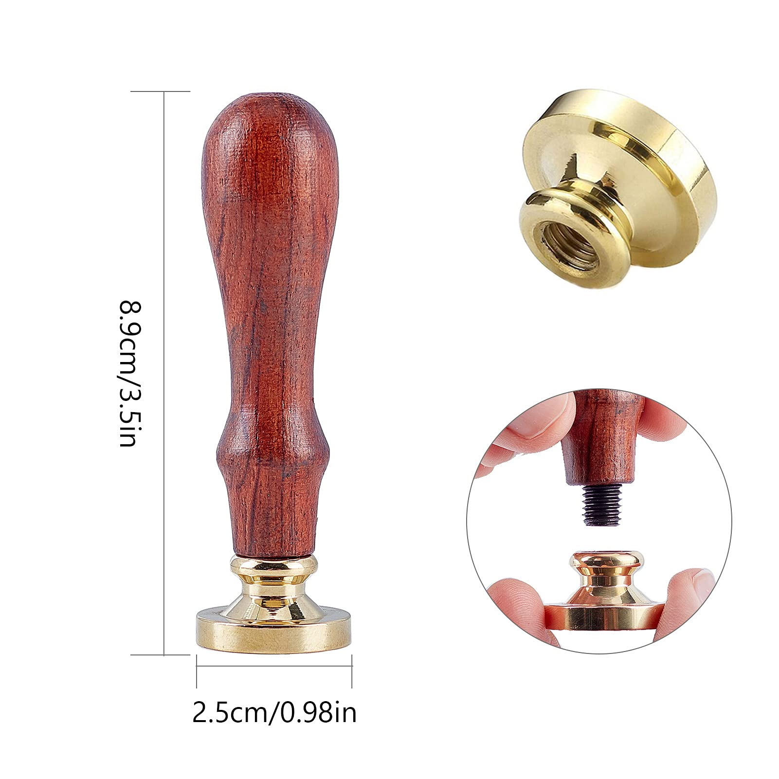 CRASPIRE Set di Timbri per Ceralacca con Iniziali Dell'Alfabeto, 26 Lettere AZ Sigillo di Cera Teste di Timbro con 2 Pezzi Manico in Legno per Inviti di Nozze Buste Carte Decorazione Regalo