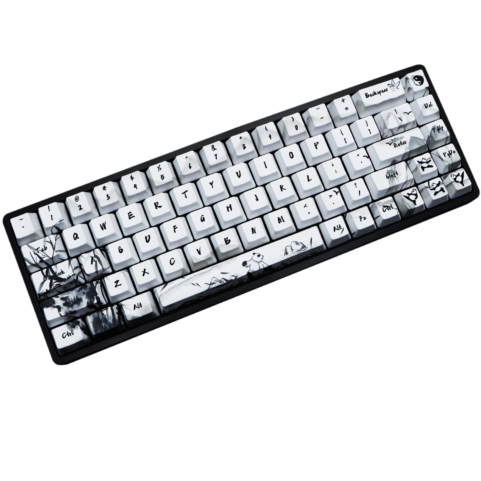MOLGRIA Keycaps 68 Set Ink Panda for 68 Keys Keyboard, Custom PBT