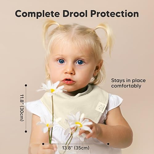 Miniatura 182 de KeaBabies 8 unidades de baberos tipo bandana orgánicos para niñas - Baberos tipo triángulo súper absorbentes para bebés que babean y están en