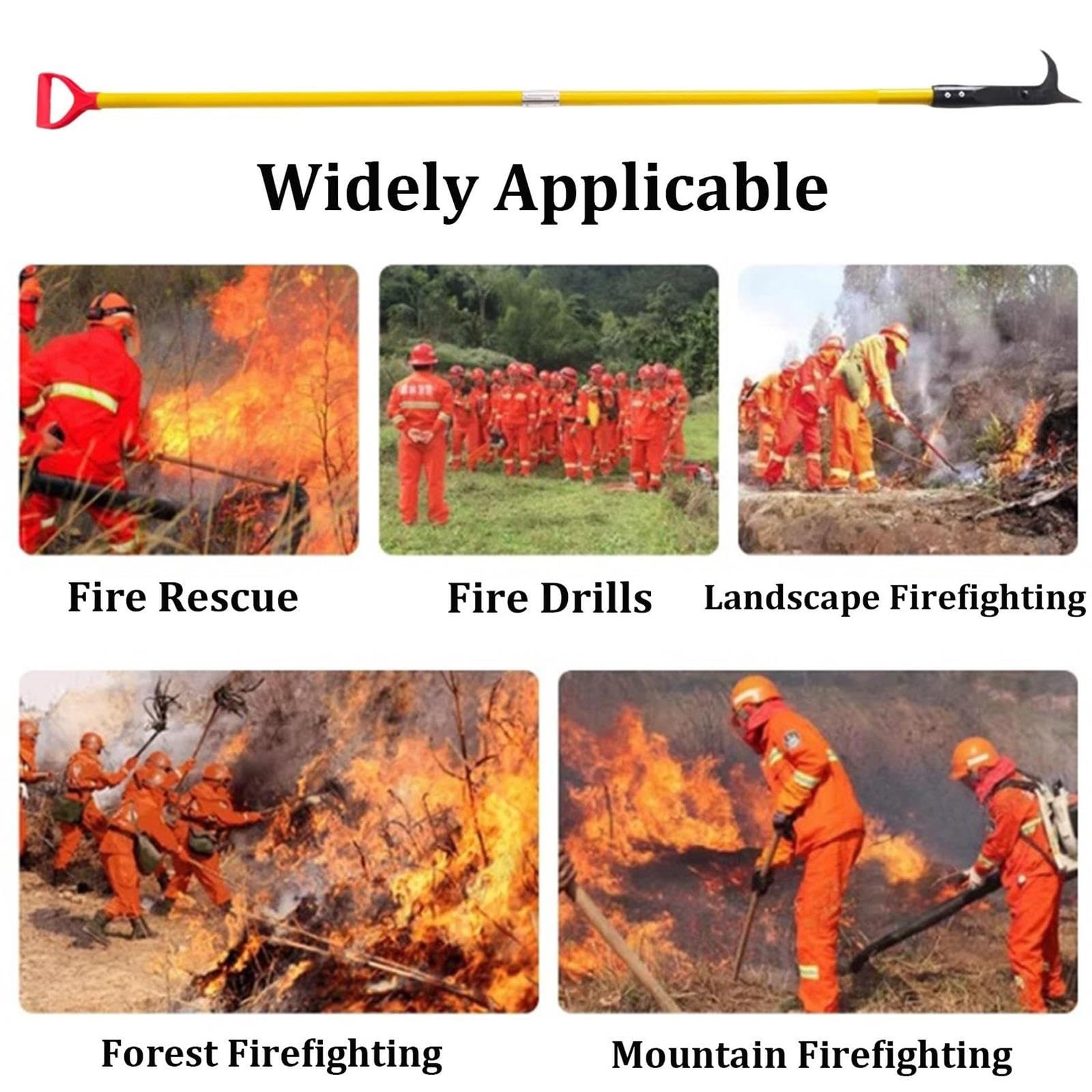 Feuerwehrhaken (zweiteilig) mit D-förmigem Griffende