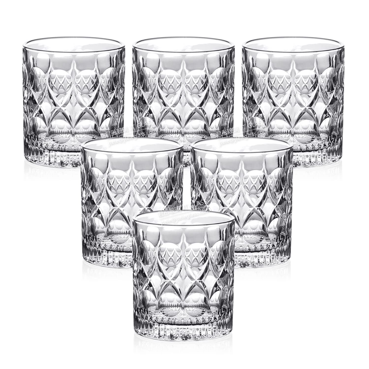 6pcs 285ml Rock Wine Drinking Tumbler 10.0OZ Liqueur Angelica Design Glass Tableware Transparent Clear Glass Cup Water Juice Tumbler